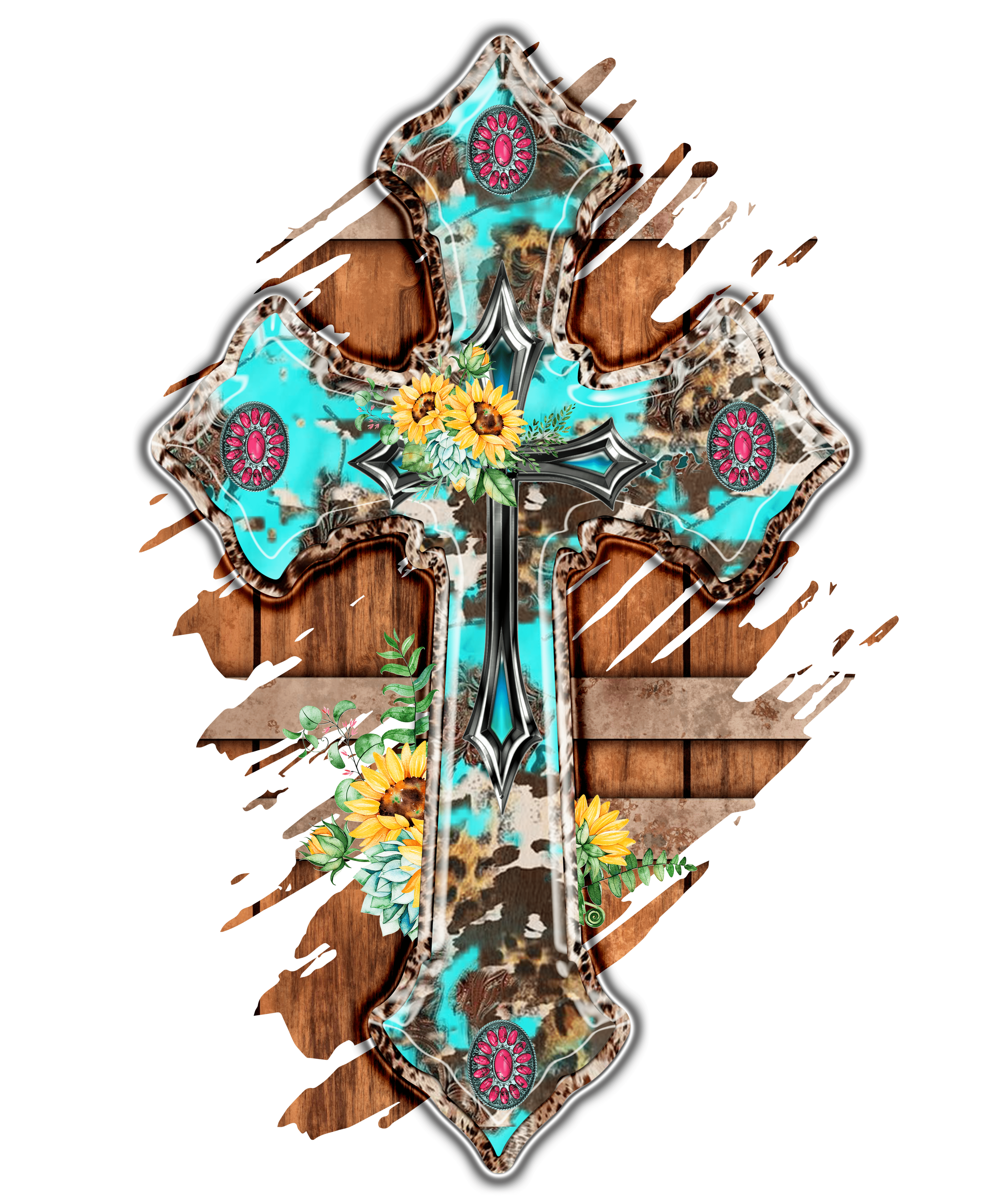 Sublimation Prints - Western Cross - The Vinyl Haus Main image