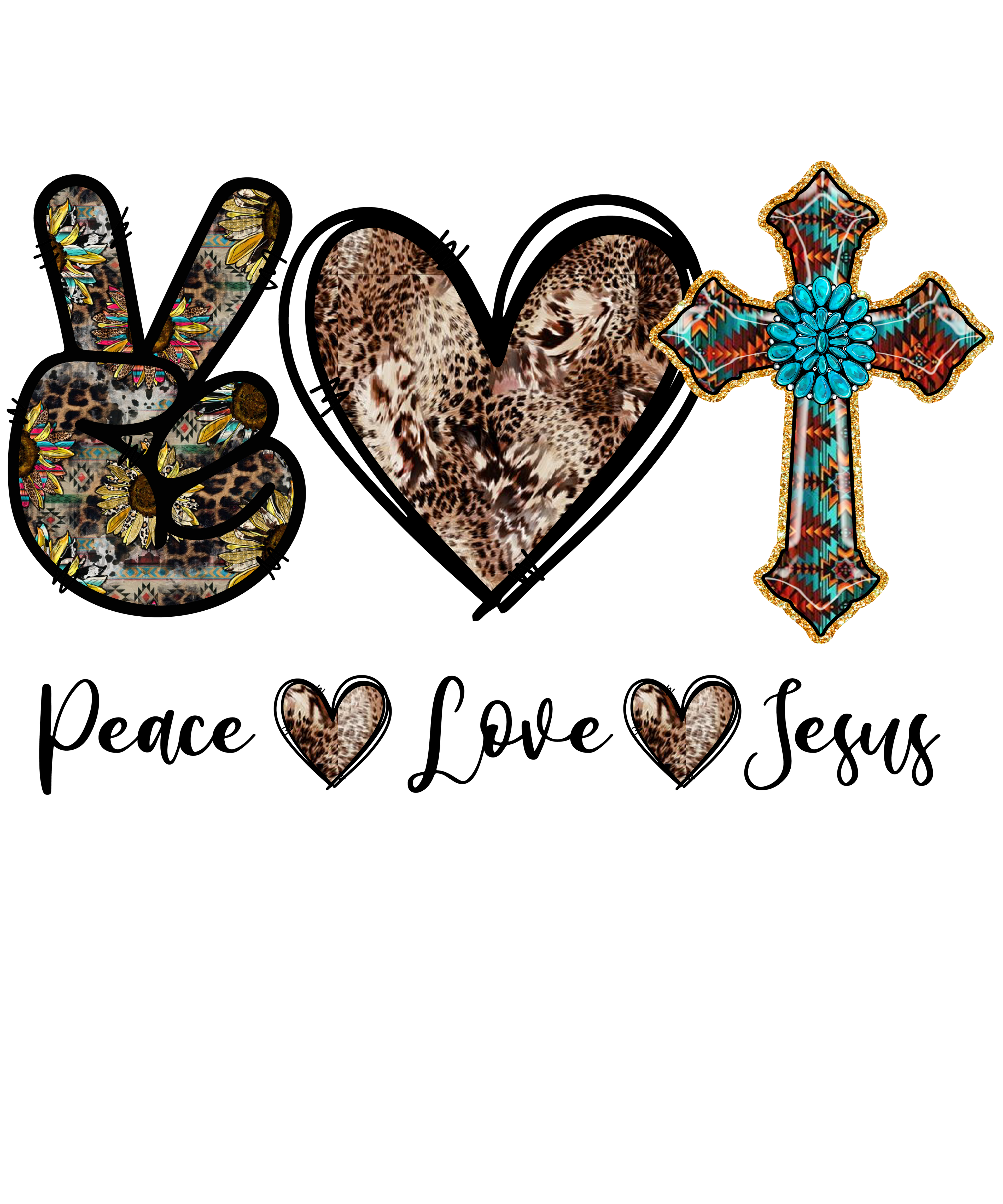 Sublimation Prints - Peace Love Jesus - The Vinyl Haus