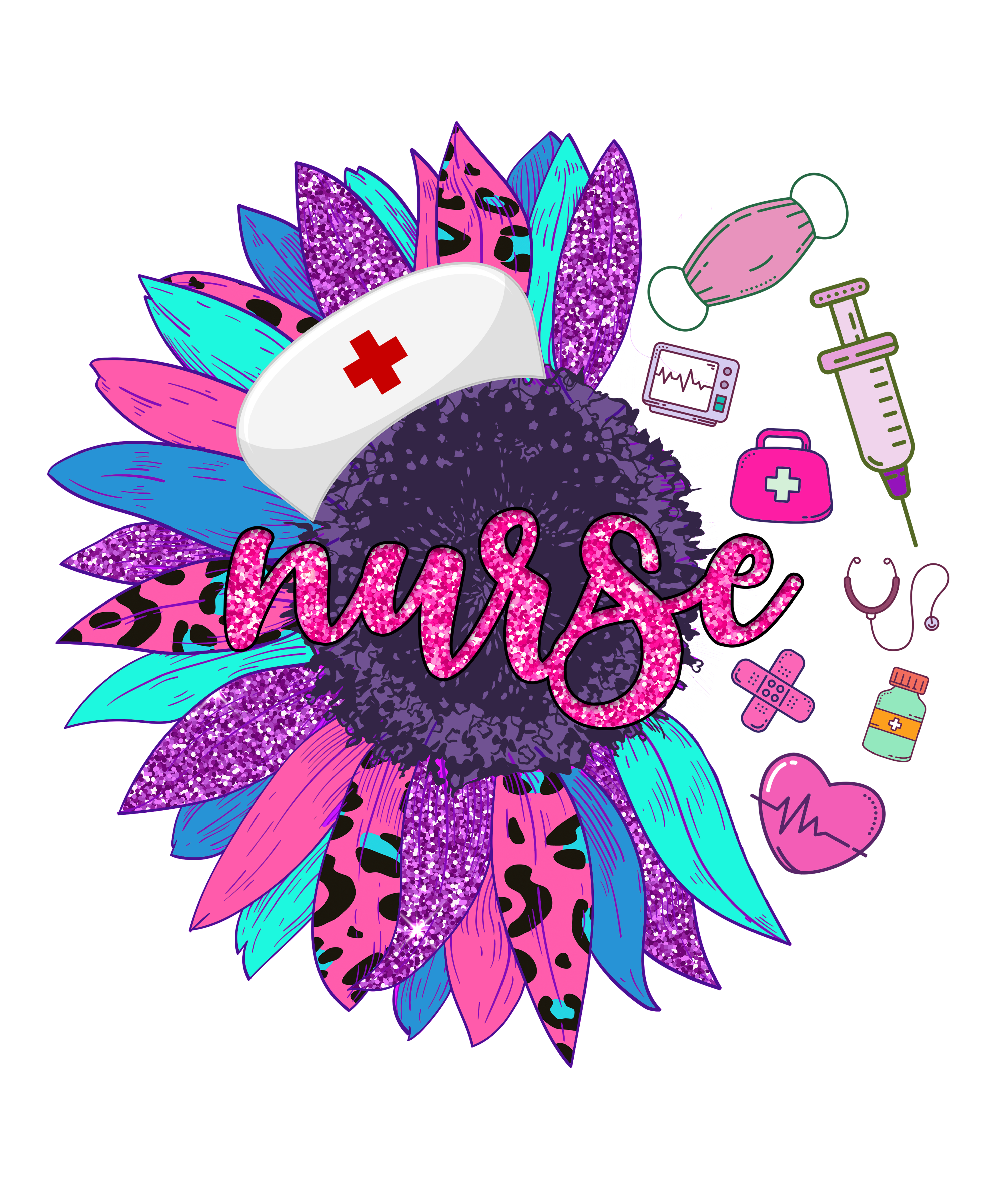 Sublimation Prints - Nurse Sunflower - The Vinyl Haus Main image