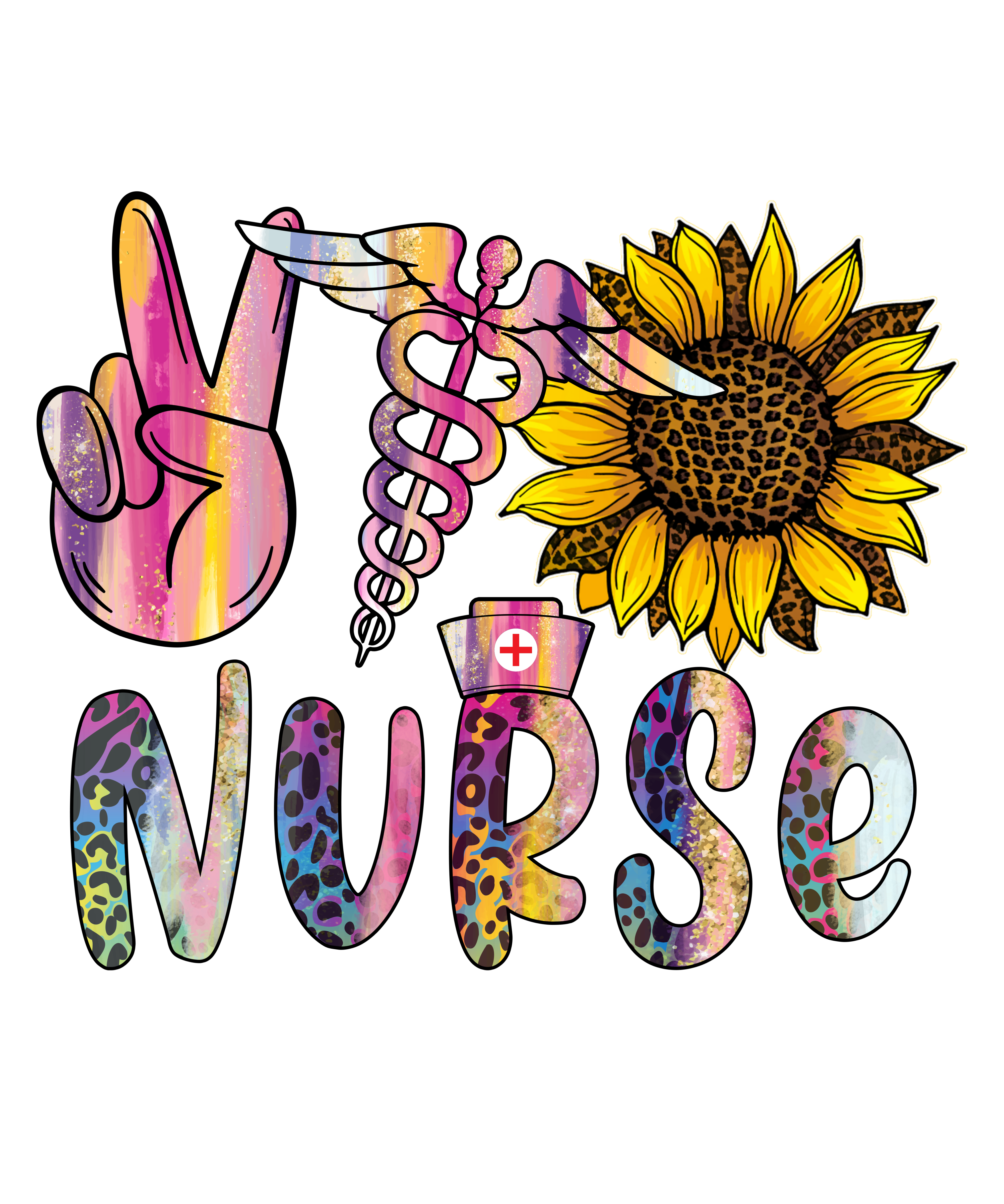 Sublimation Prints - Peace Love Nurse - The Vinyl Haus Main image