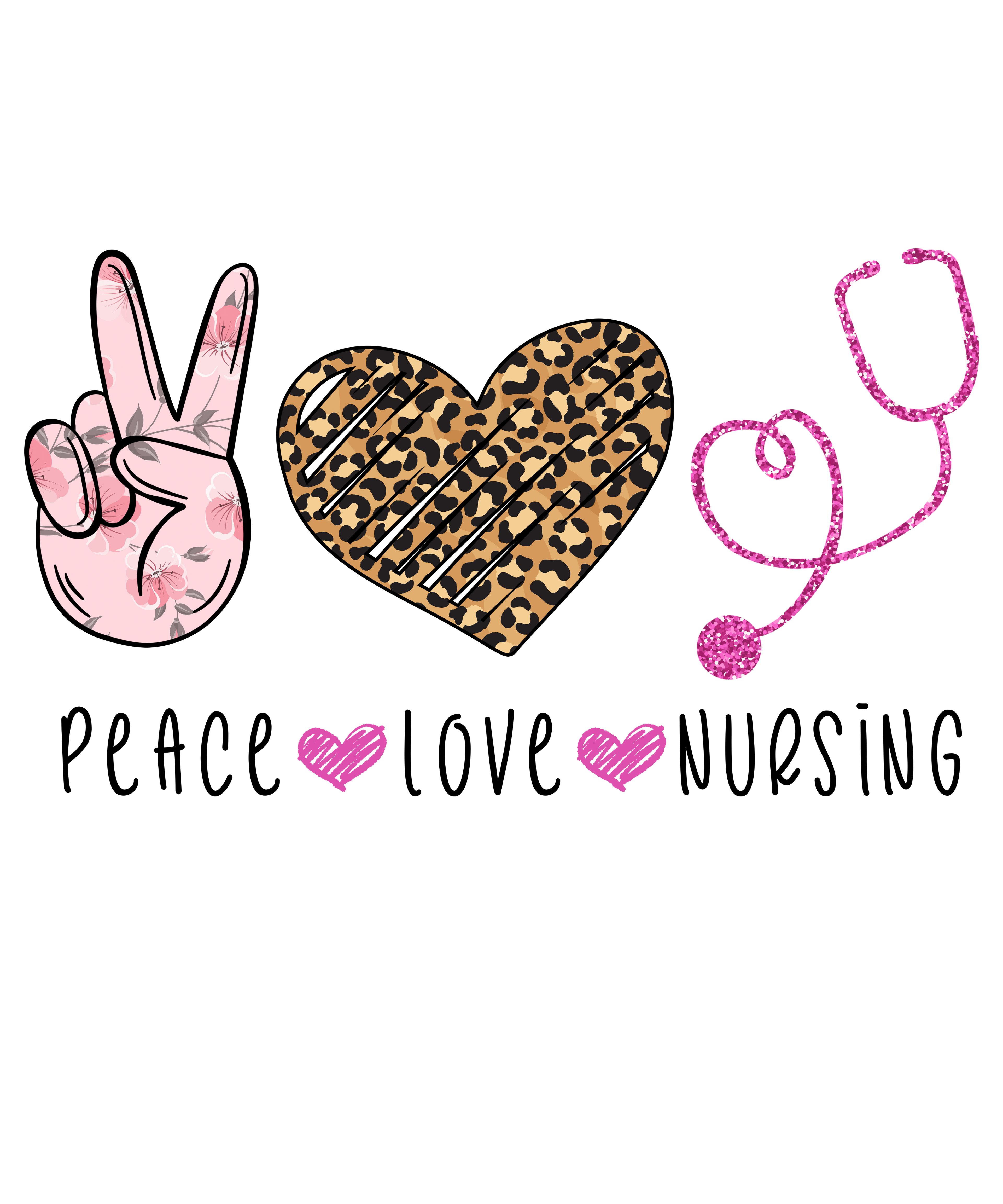 Sublimation Prints - Peace Love Nursing - The Vinyl Haus