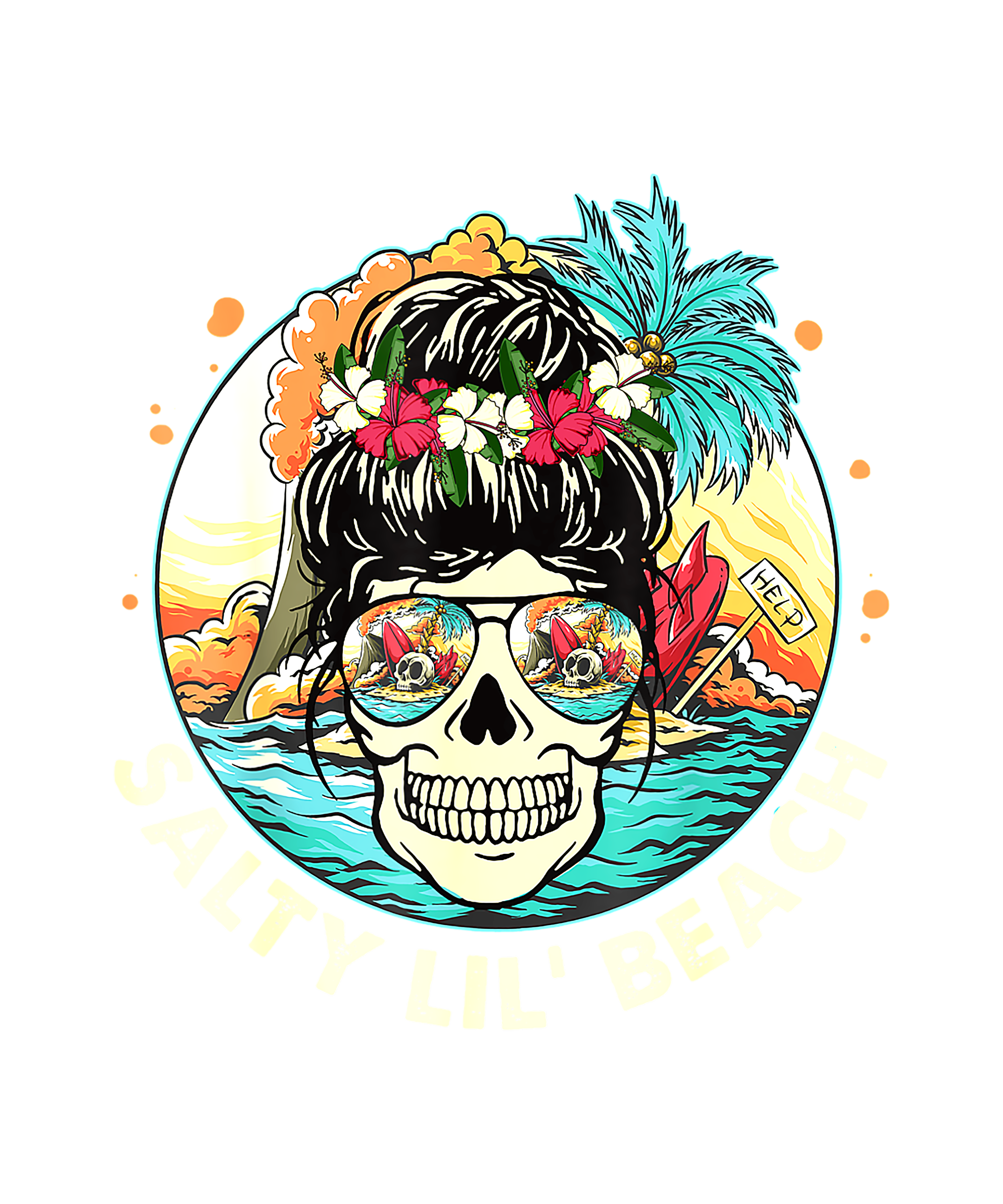 Sublimation Prints - Salty Lil Beach with Volcano - The Vinyl Haus Main image