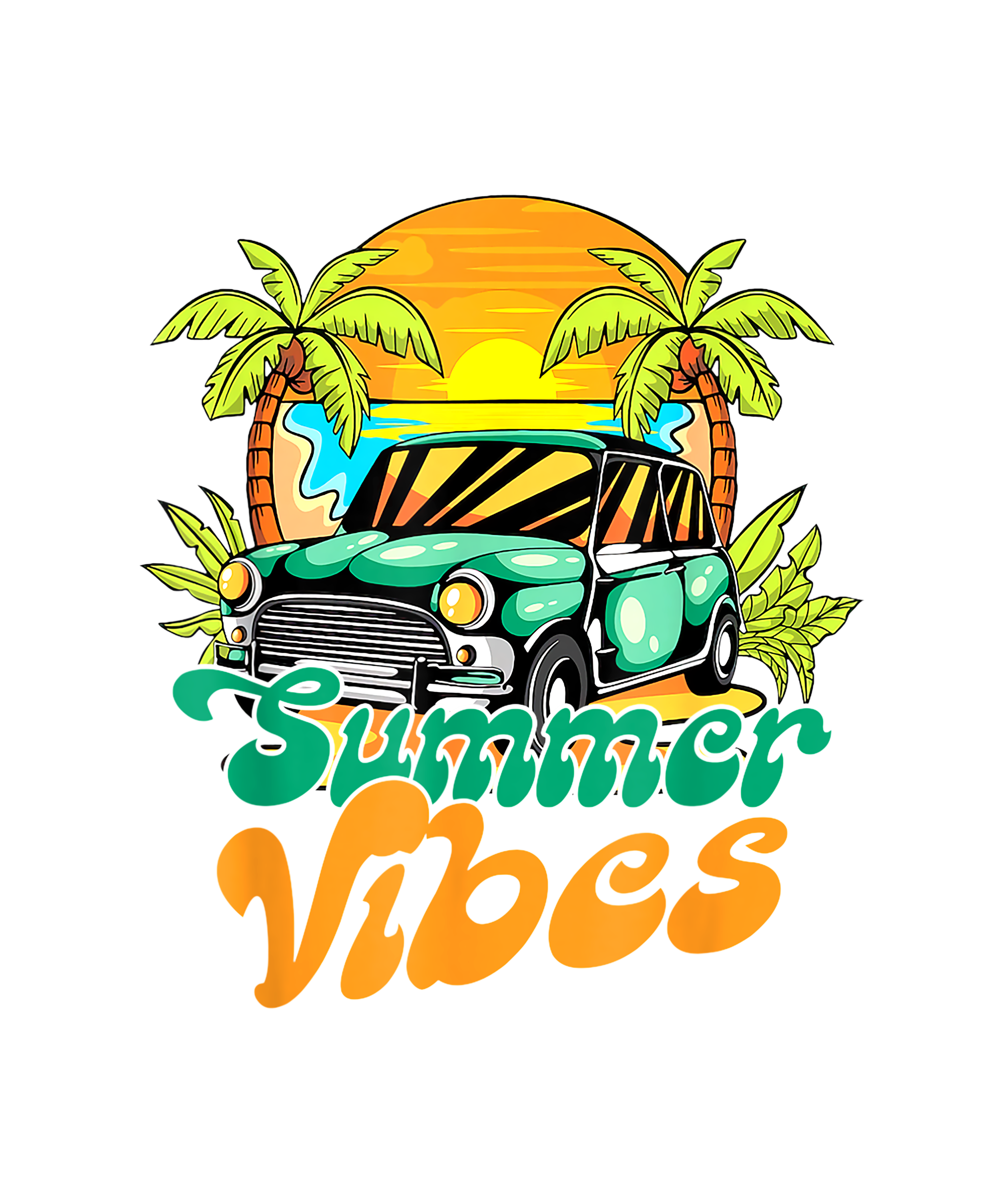 Sublimation Prints - Summer Vibes with Car - The Vinyl Haus Main image