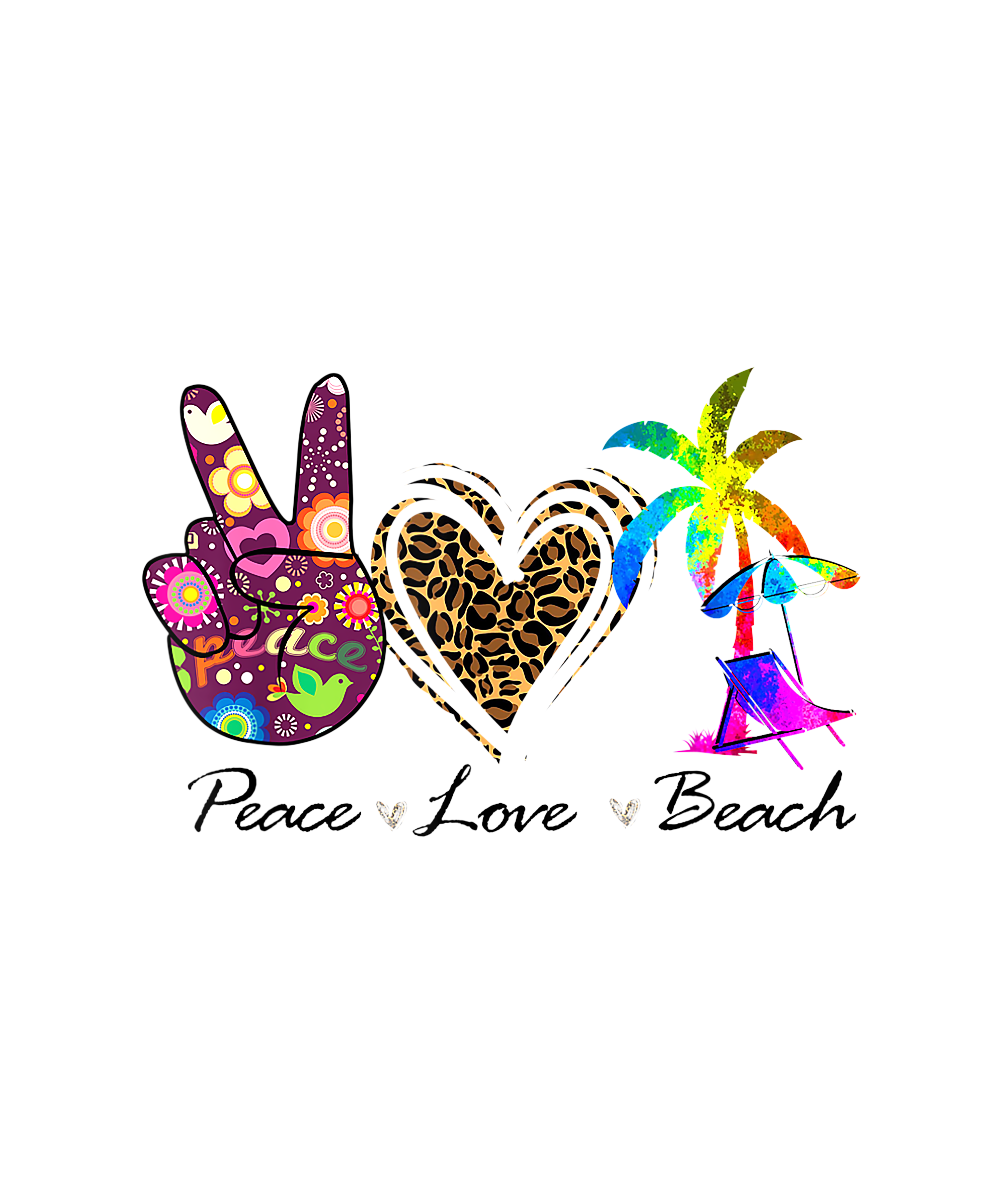 Sublimation Prints - Peace Love Beach - The Vinyl Haus Main image