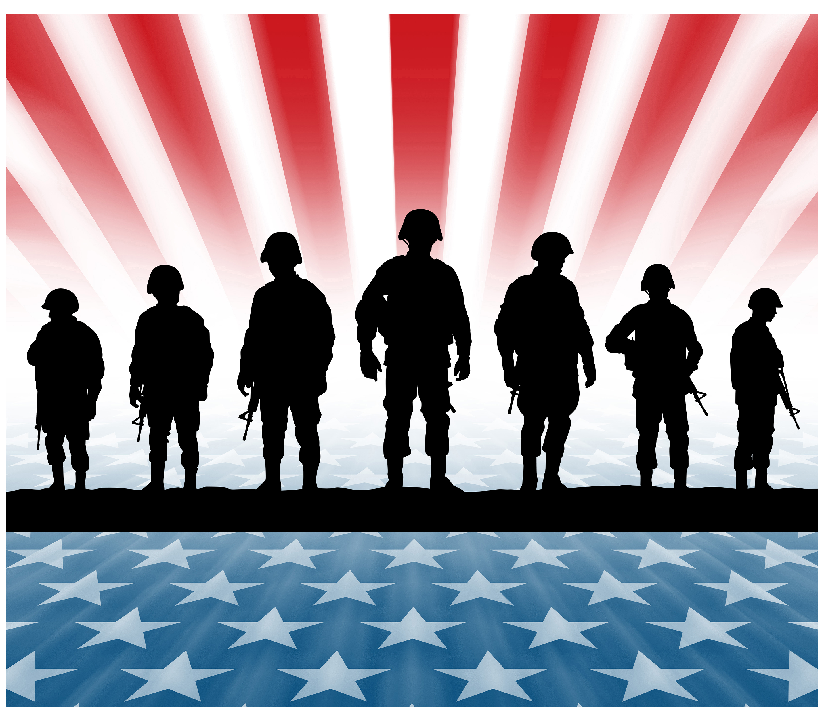 Sublimation Tumbler Wrap - 4th of July Flag Burst With Soldiers - The Vinyl Haus Main image