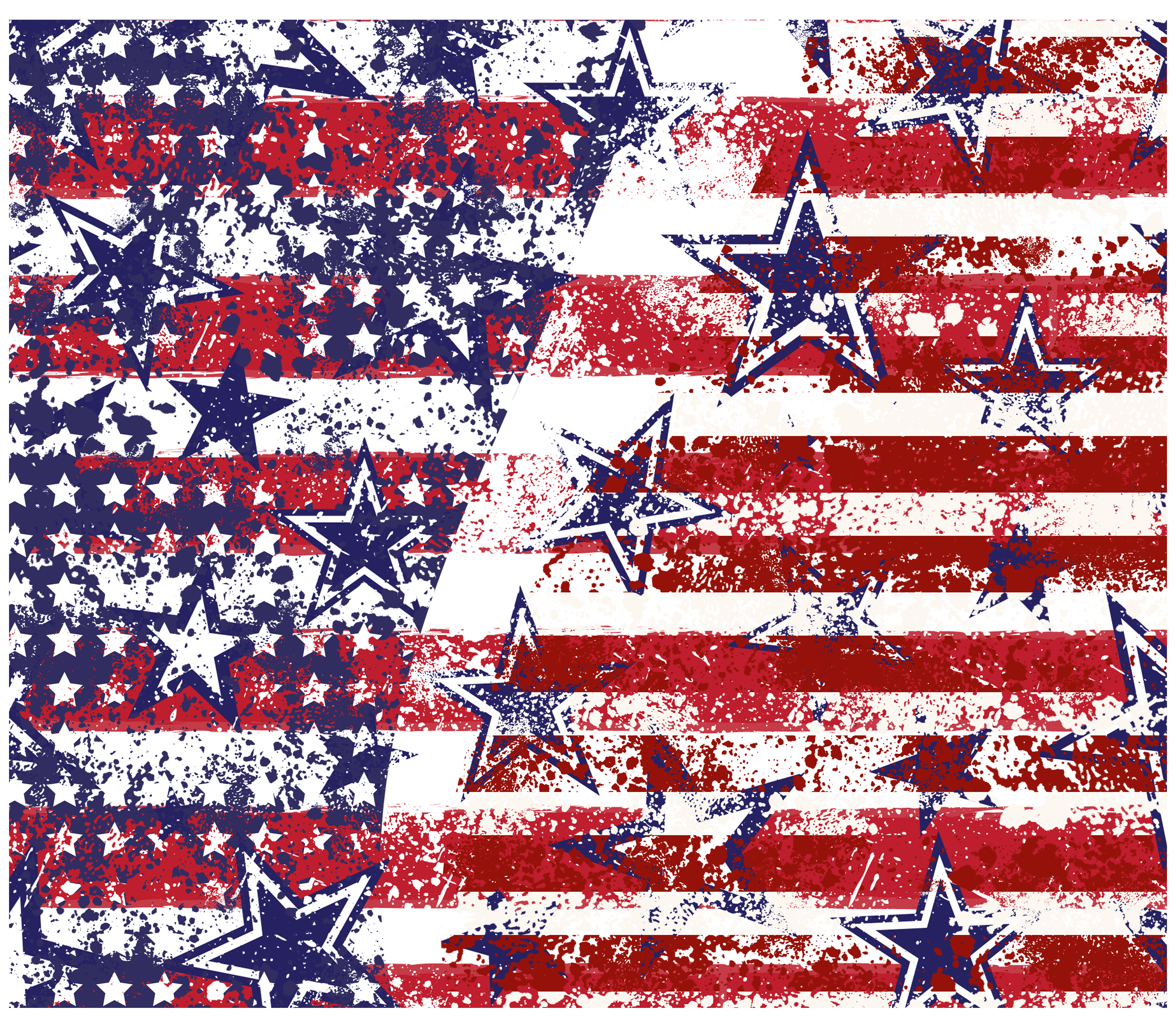 Sublimation Tumbler Wrap - 4th of July Distressed Flag - The Vinyl Haus Main image