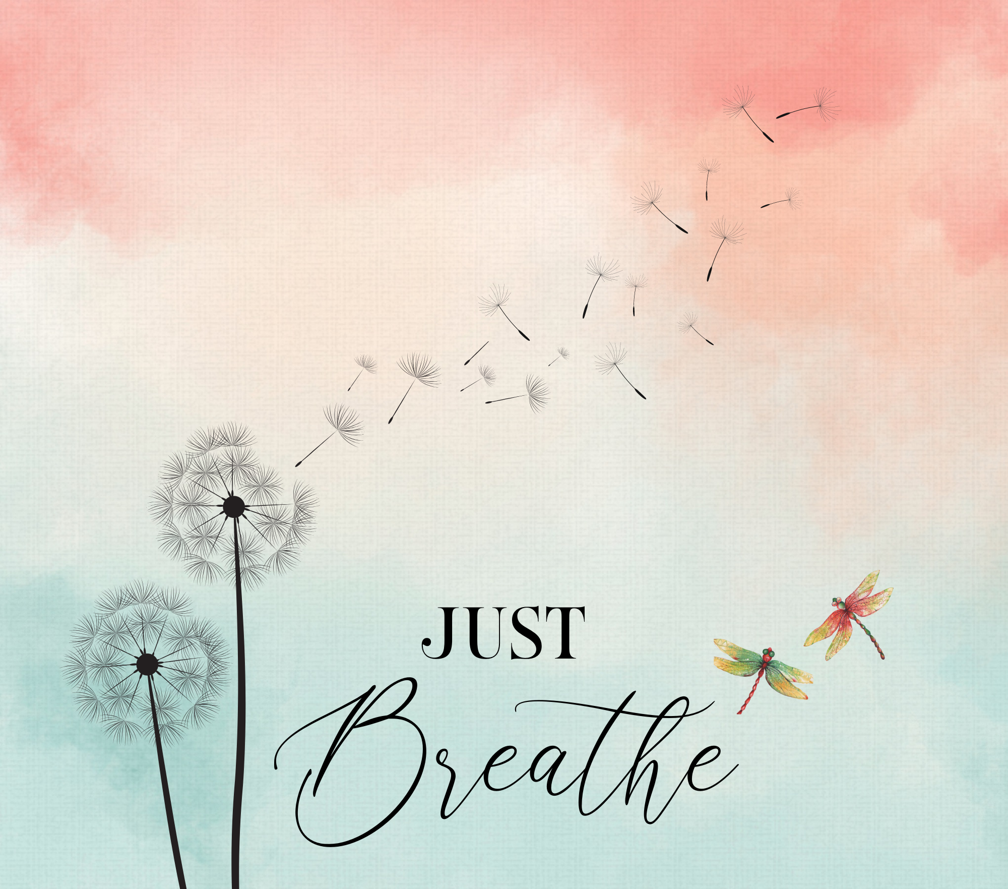 Sublimation Tumbler Wrap - Just Breathe - The Vinyl Haus Main image
