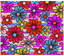 Sublimation Tumbler Wrap - Red Yellow and Blue Daisies on Stripes - The Vinyl Haus