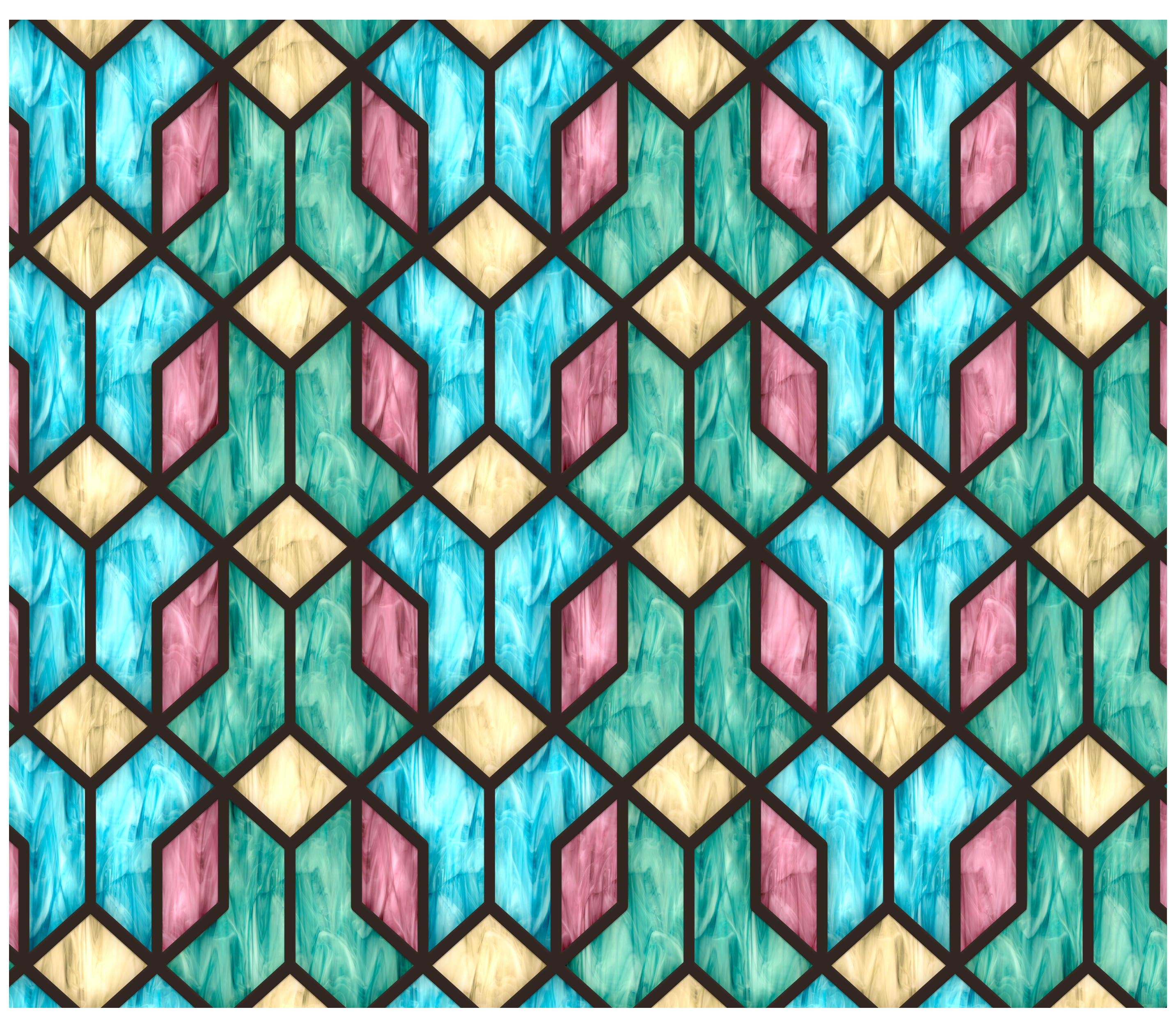 Sublimation Tumbler Wrap - Abstract Stained Glass - The Vinyl Haus Main image