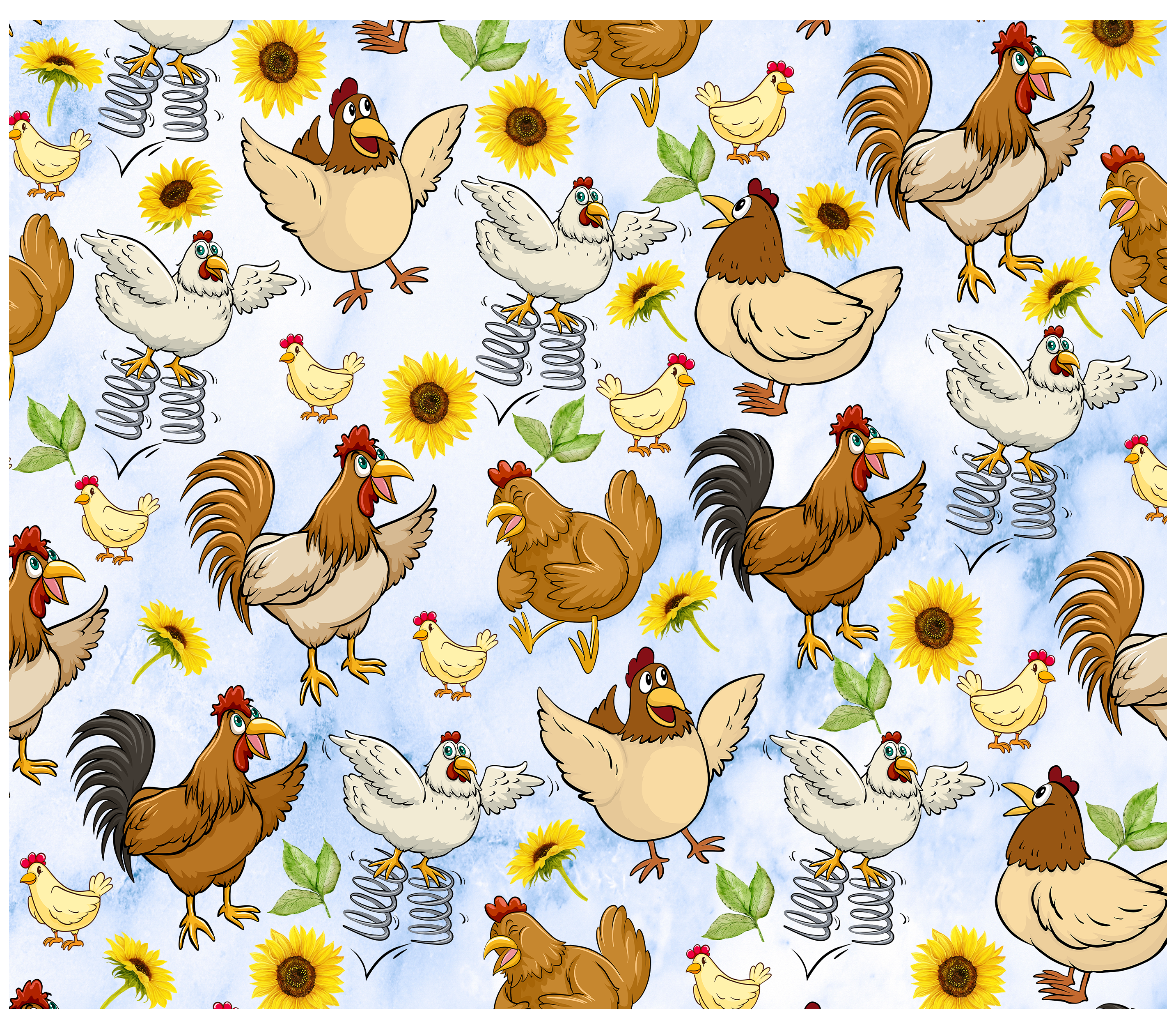 Sublimation Tumbler Wrap - Spring Chickens - The Vinyl Haus Main image