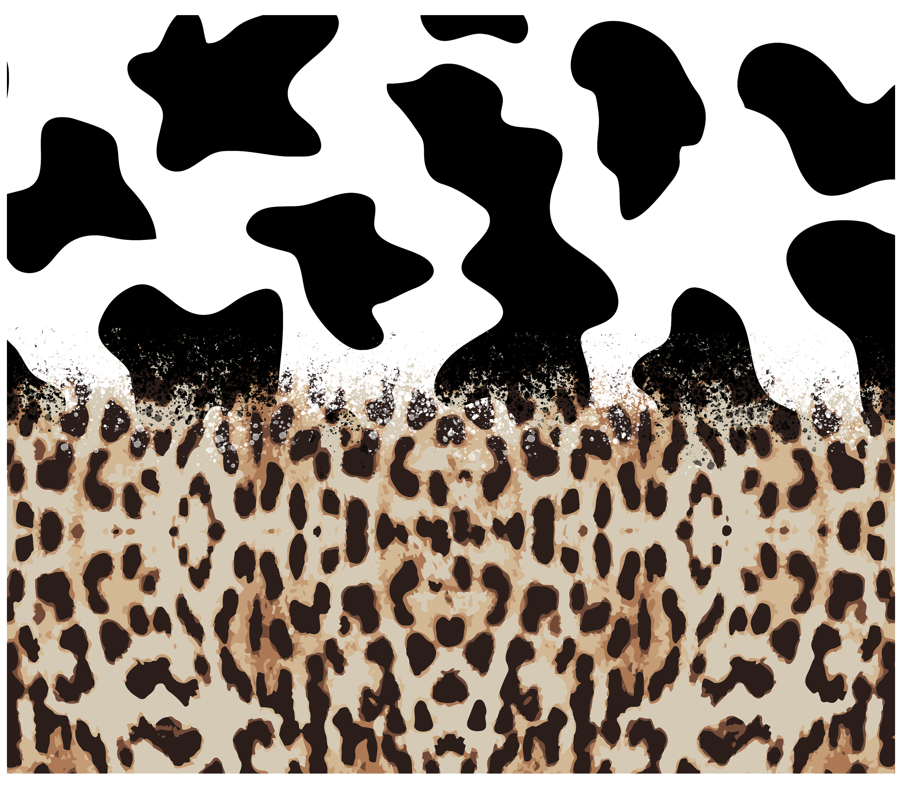 Sublimation Tumbler Wrap - Leopard and Cow Print - The Vinyl Haus Main image