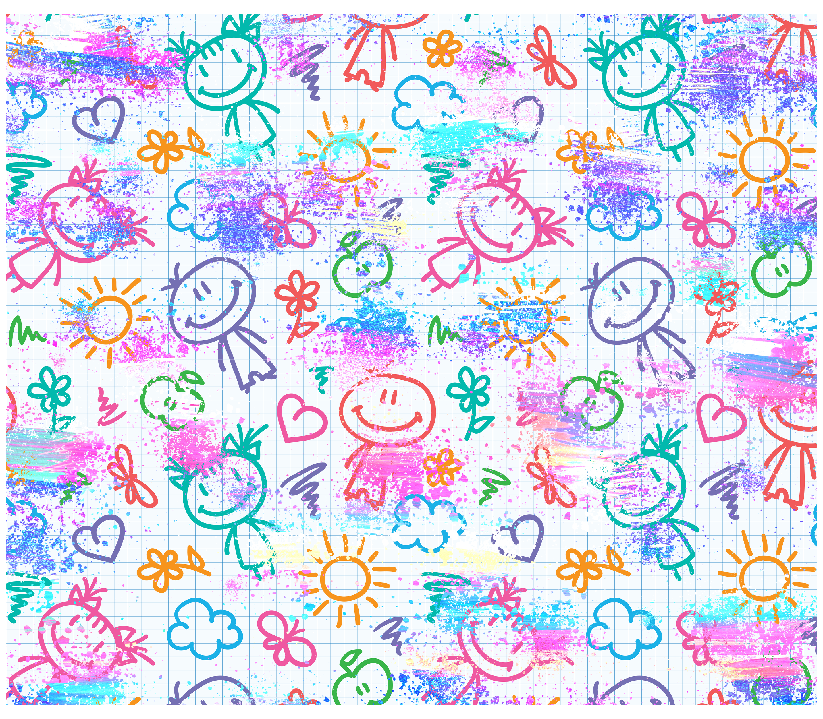 Sublimation Tumbler Wrap - Kid Doodles - The Vinyl Haus