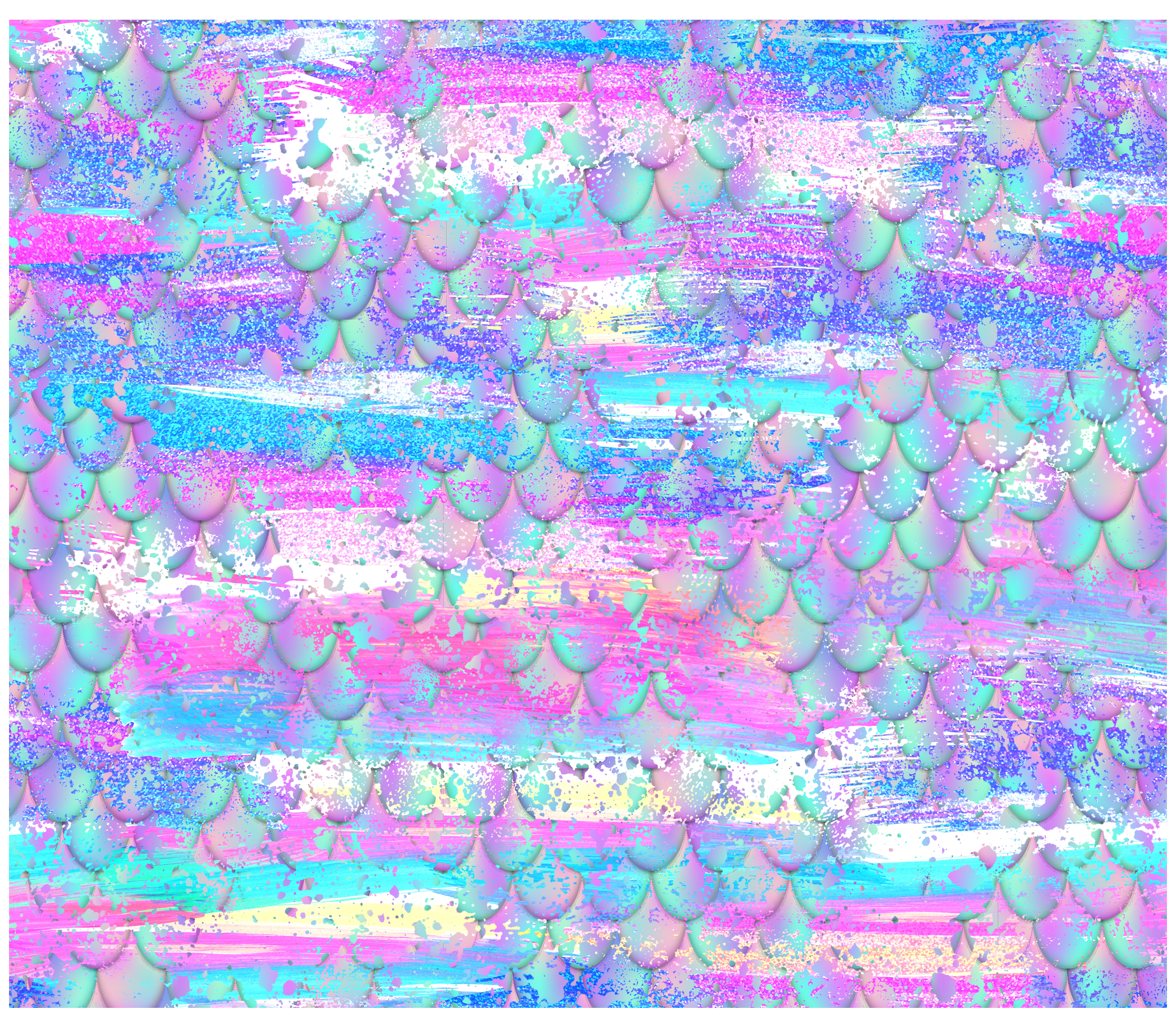 Sublimation Tumbler Wrap - Mermaid Scales - The Vinyl Haus Main image