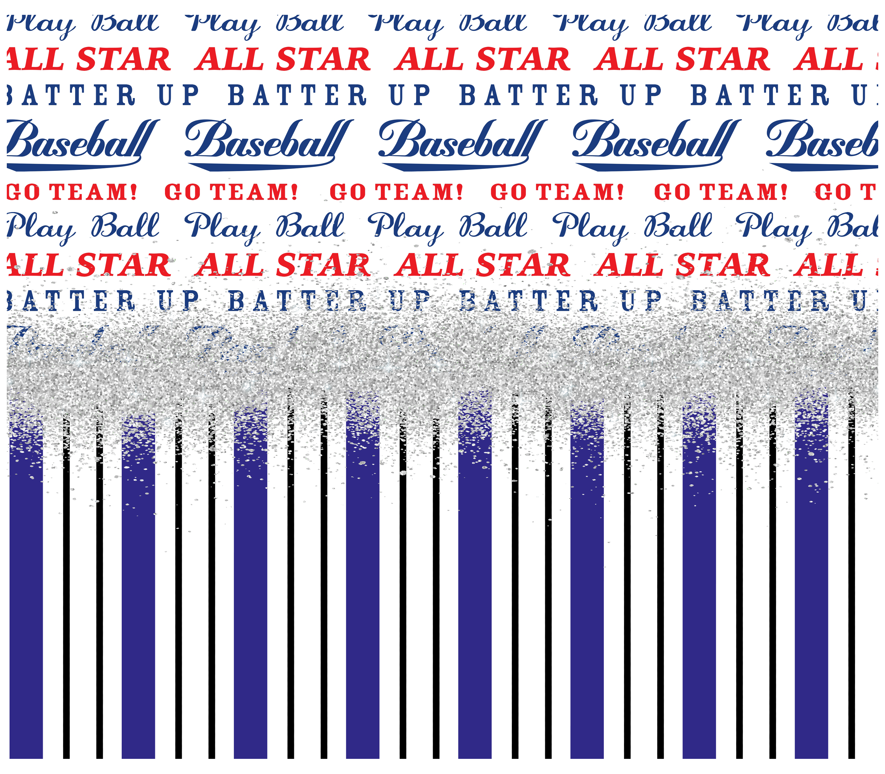 Sublimation Tumbler Wrap - Baseball Words - The Vinyl Haus Main image