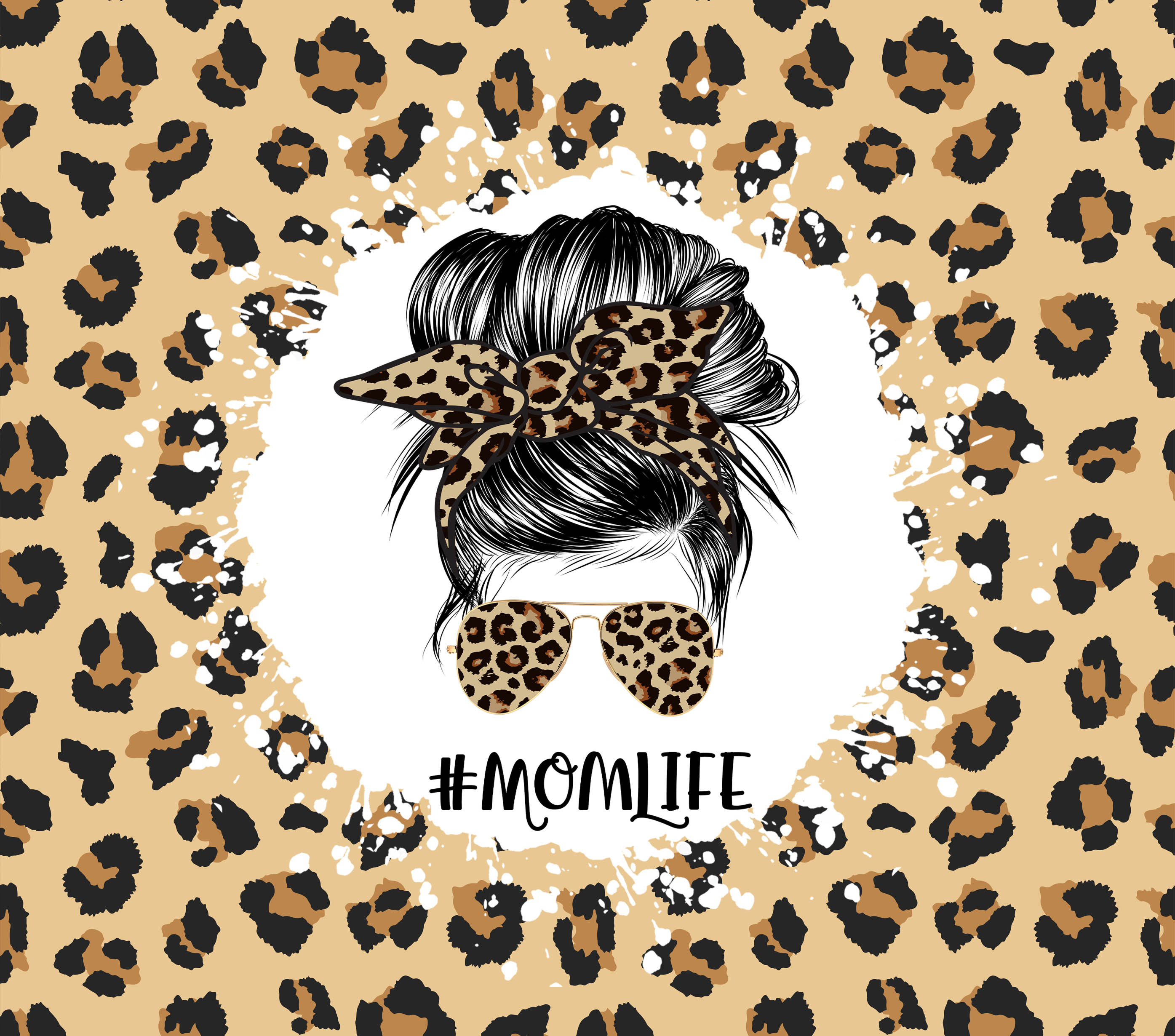 Sublimation Tumbler Wrap - Mom Life Leopard - The Vinyl Haus Main image