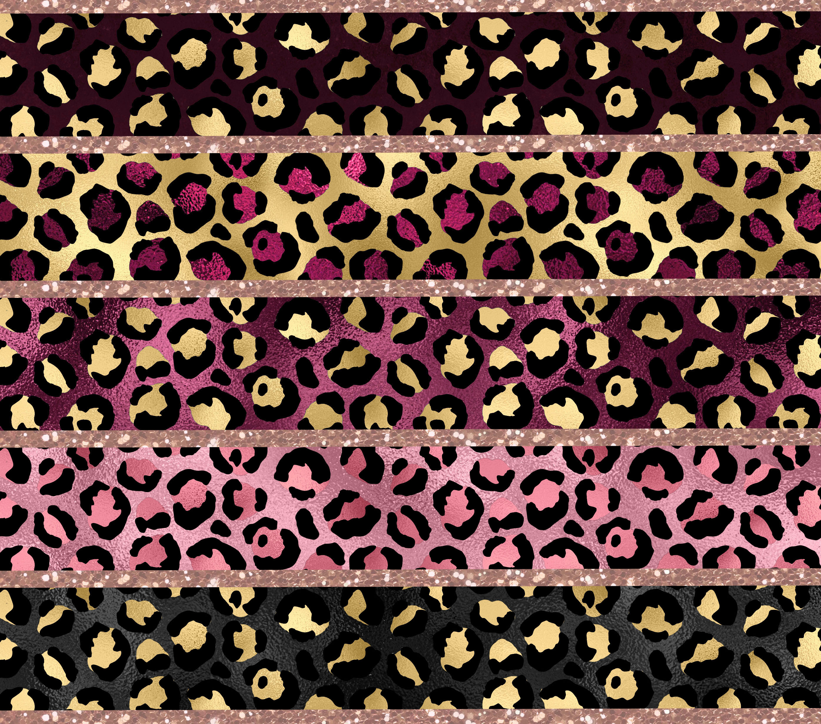 Sublimation Tumbler Wrap - Leopard Stripes - The Vinyl Haus Main image
