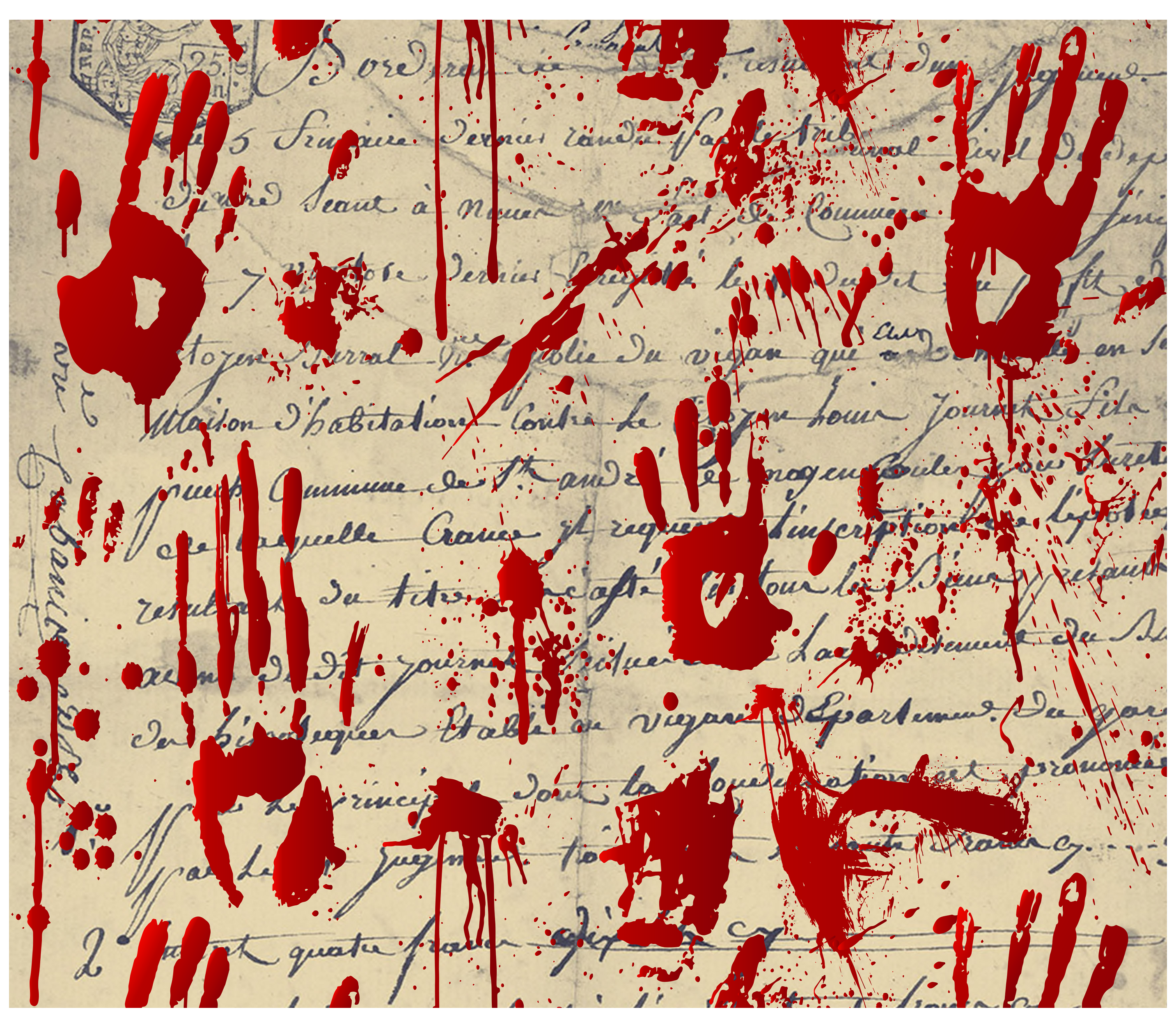 Sublimation Tumbler Wrap - Bloody Handprints - The Vinyl Haus Main image