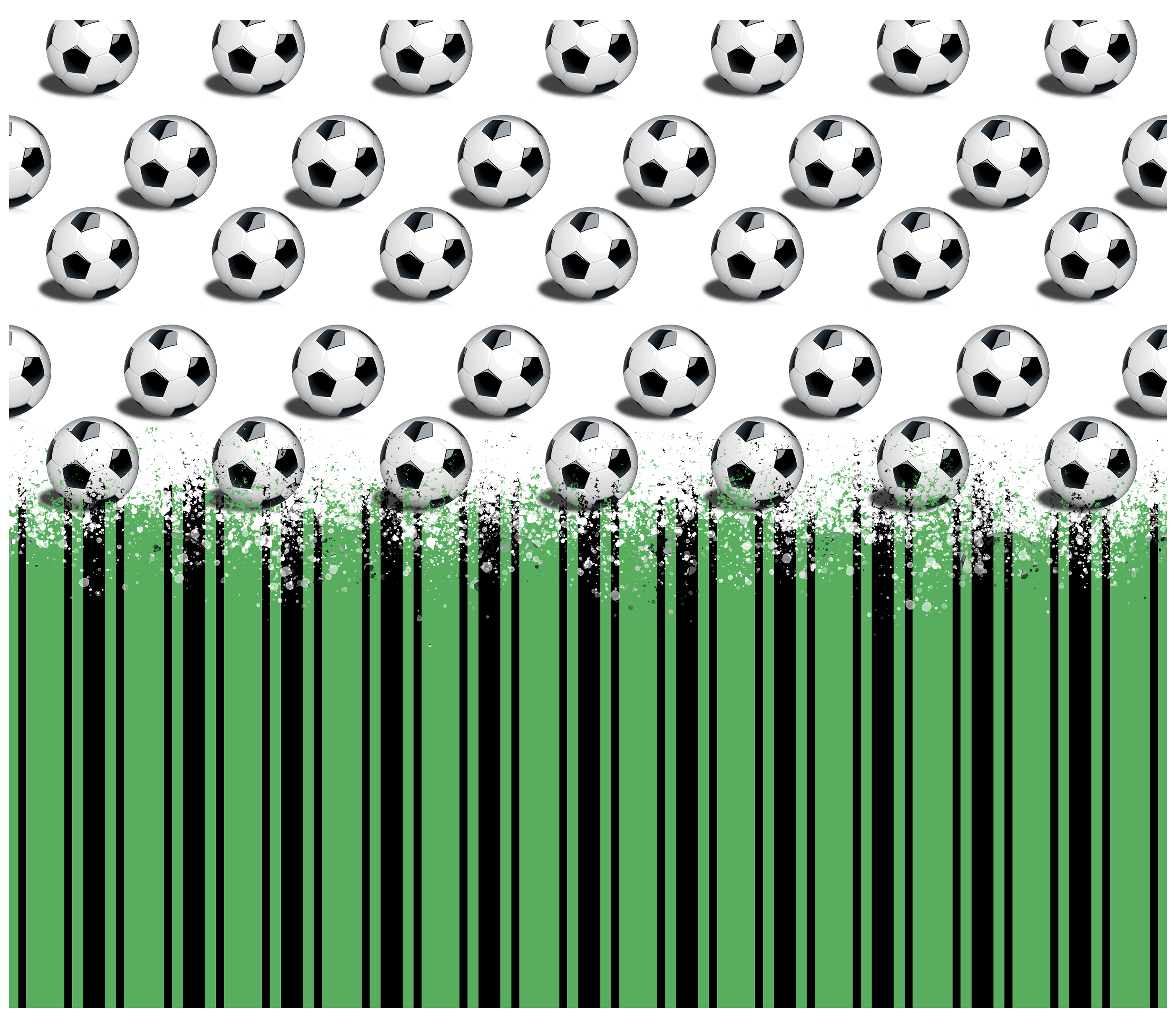 Sublimation Tumbler Wrap - Soccer Balls and Stripes - The Vinyl Haus Main image