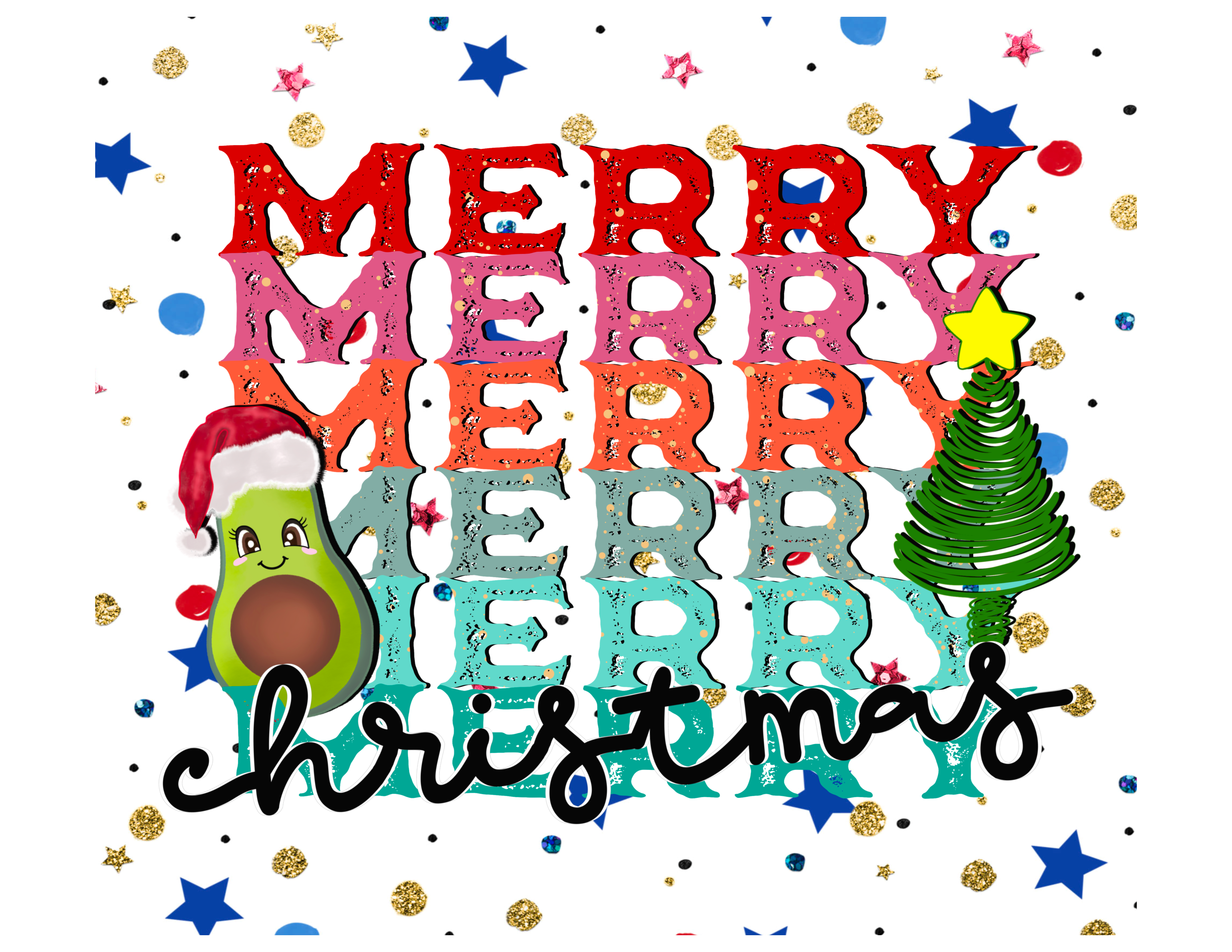 Sublimation Tumbler Wrap - Avo Merry Christmas - The Vinyl Haus Main image