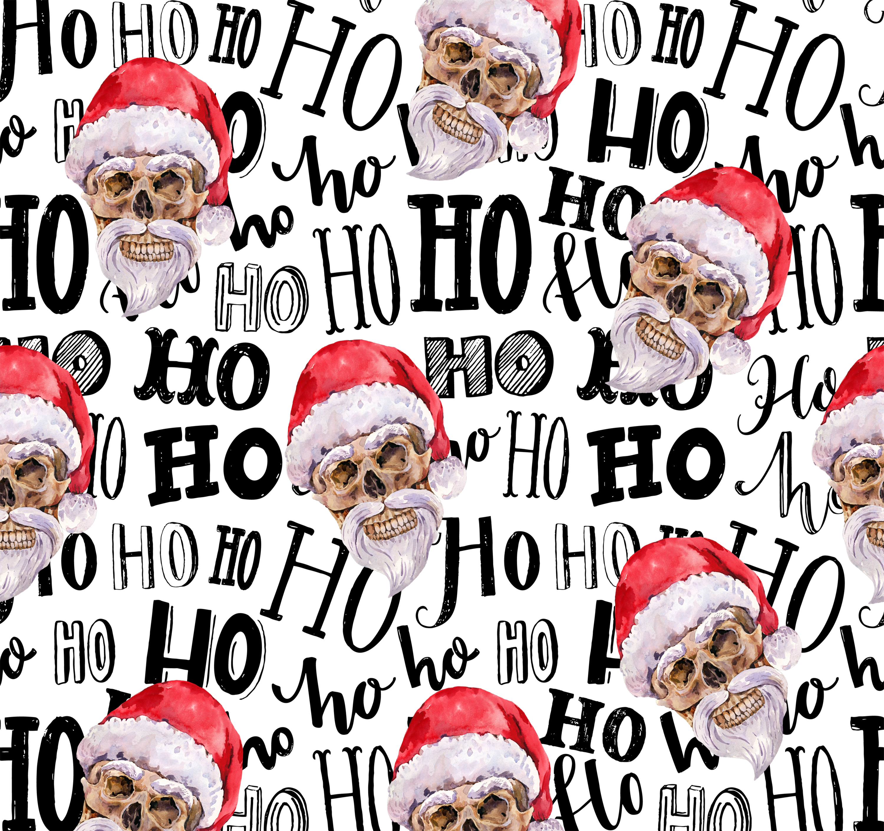Sublimation Tumbler Wrap - Christmas Skeleton Ho Ho Ho - The Vinyl Haus Main image