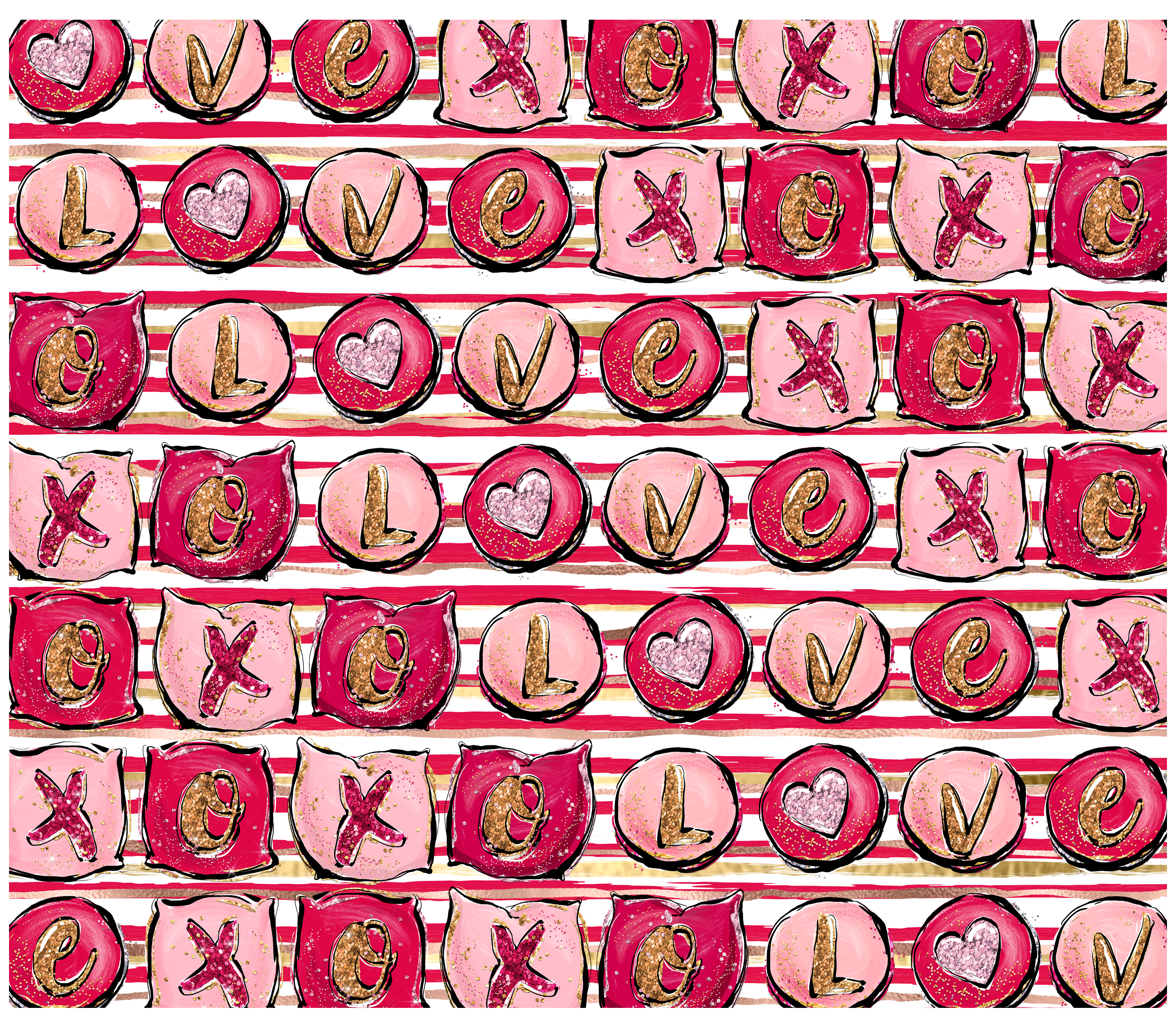 Sublimation Tumbler Wrap - XOXO LOVE - The Vinyl Haus Main image