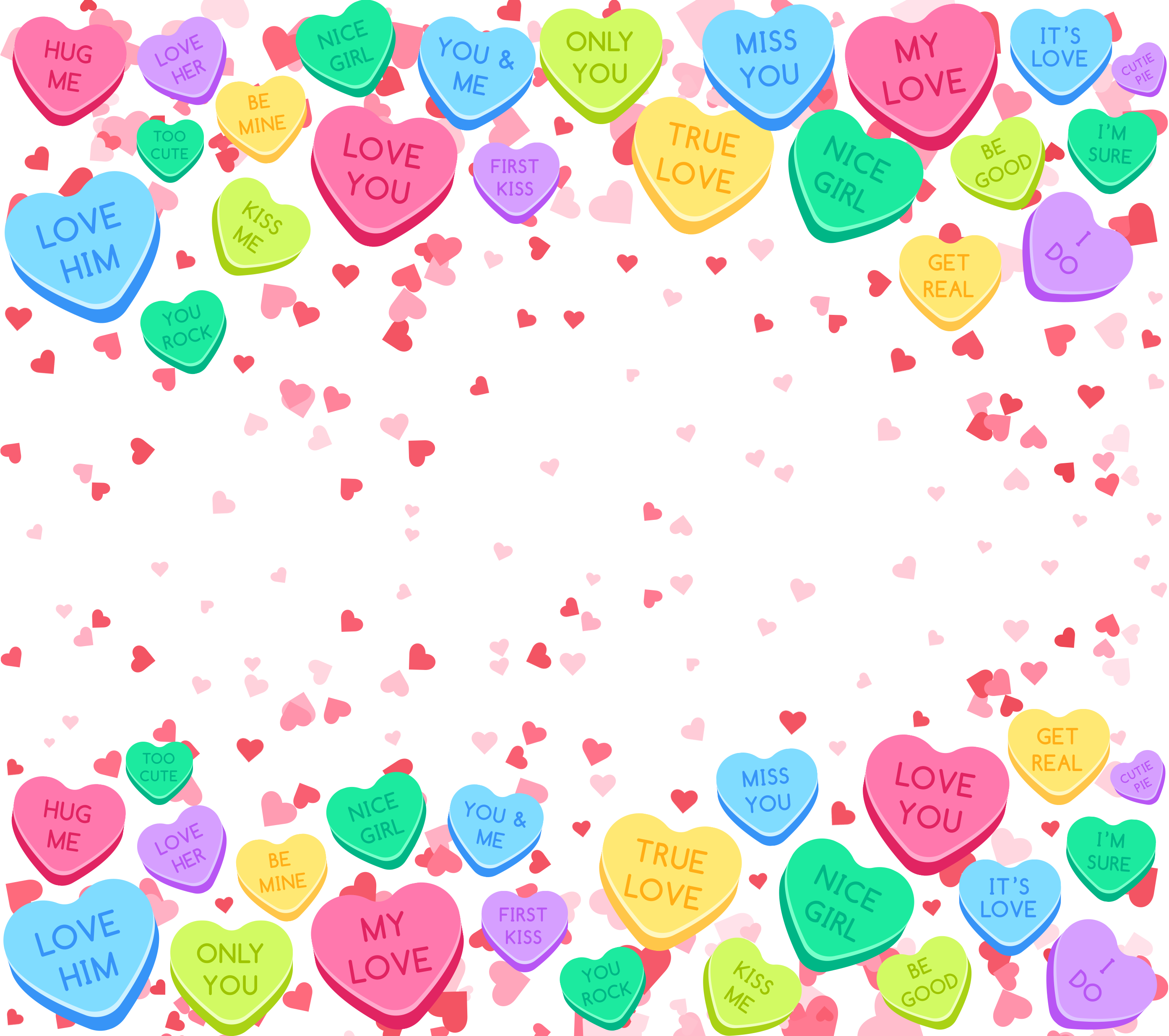 Sublimation Tumbler Wrap - Candy Hearts - The Vinyl Haus Main image