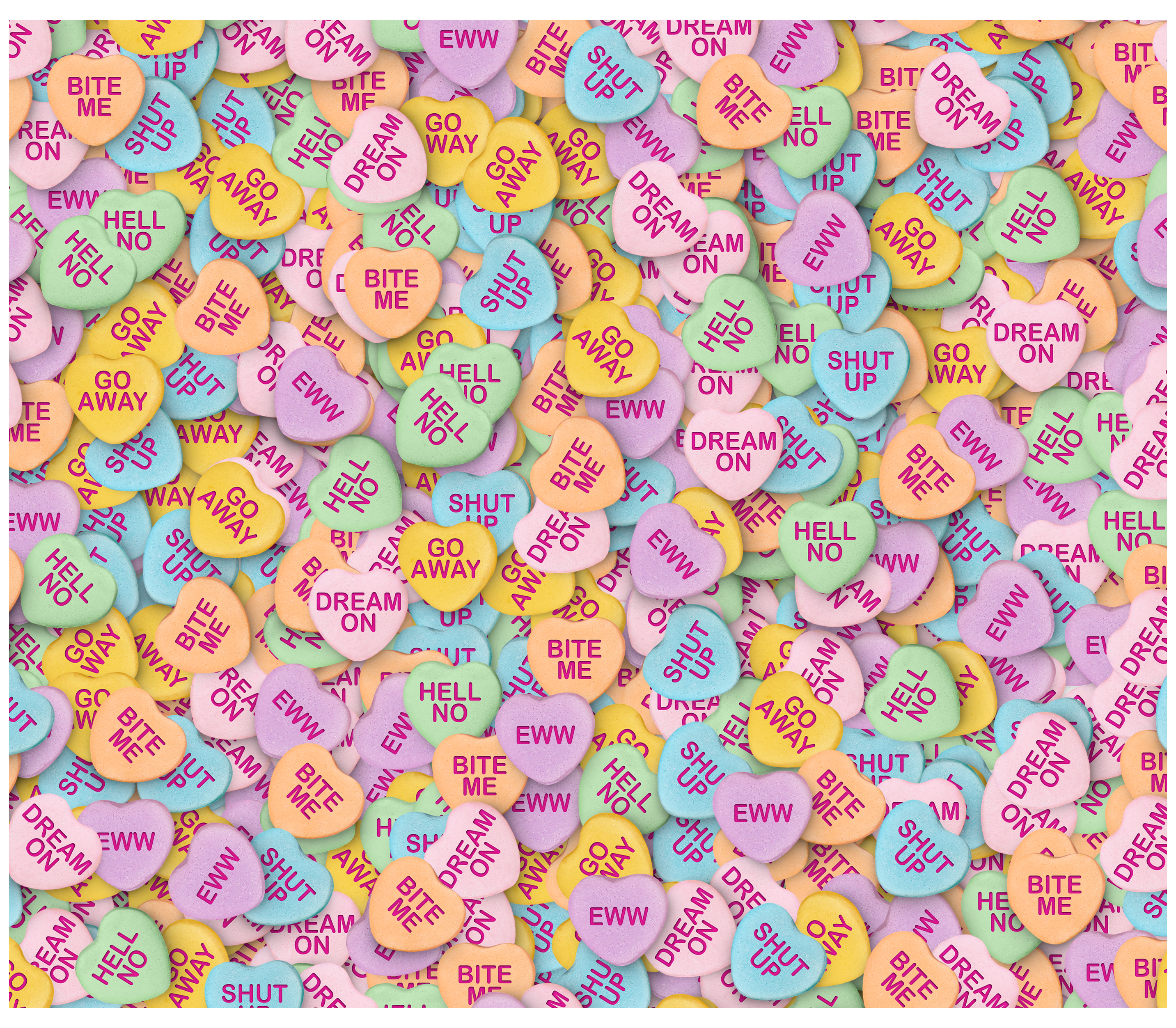 Sublimation Tumbler Wrap - Anti Valentine Candy Hearts - The Vinyl Haus Main image