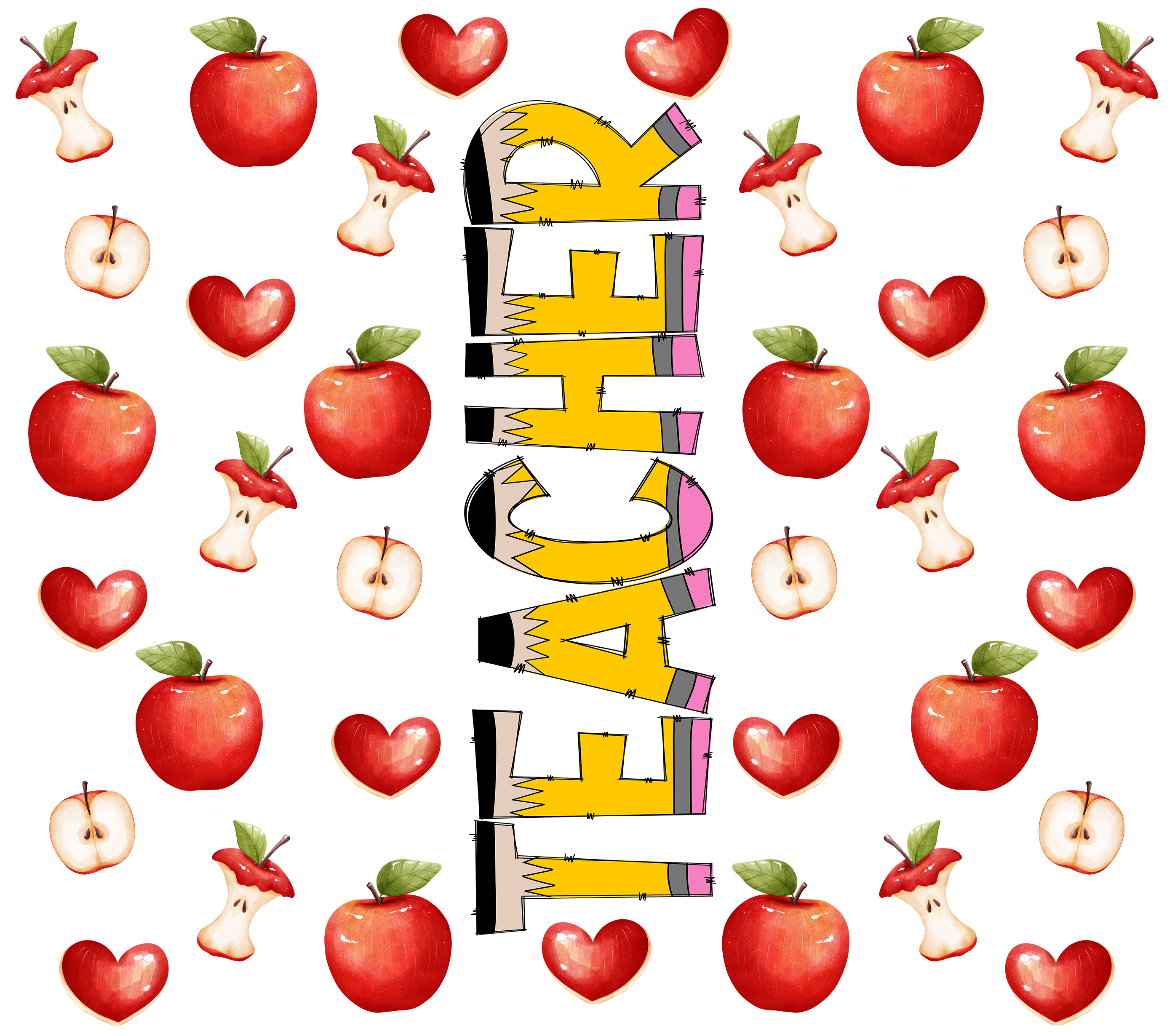 Sublimation Tumbler Wrap - Pencil Teacher - The Vinyl Haus Main image