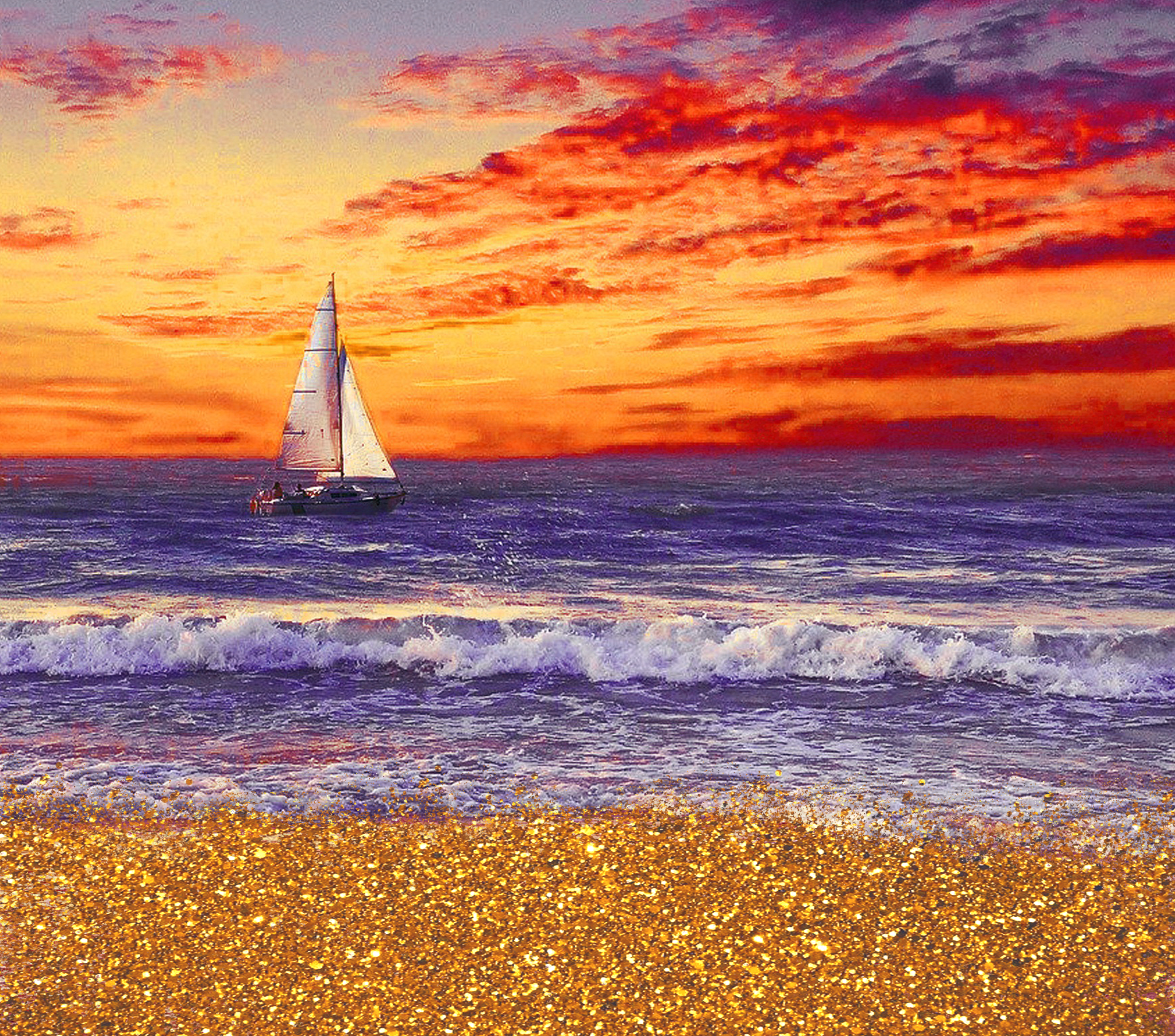 Sublimation Tumbler Wrap - Beach Sunset - The Vinyl Haus Main image