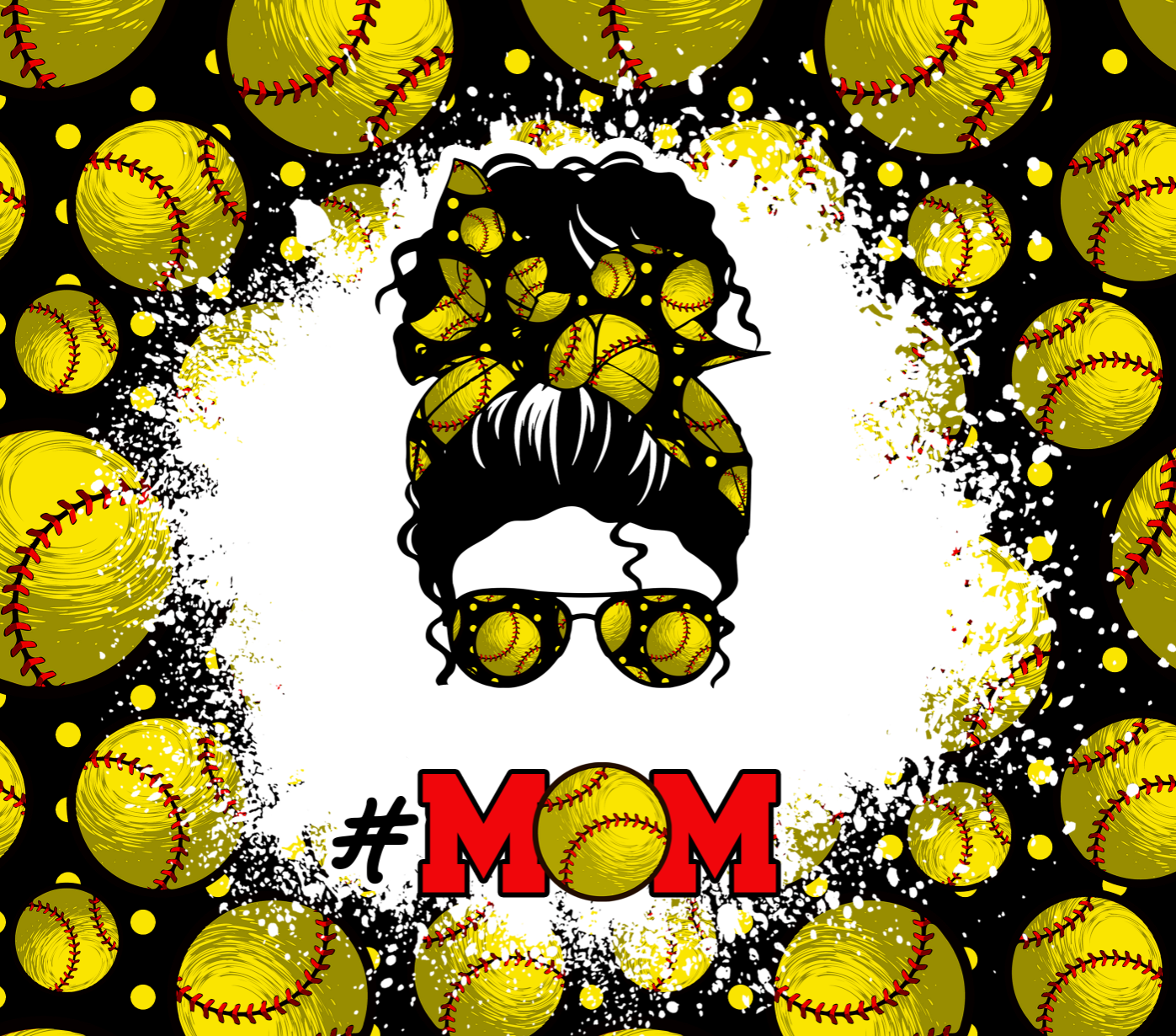 Sublimation Tumbler Wrap - Softball Mama - The Vinyl Haus Main image