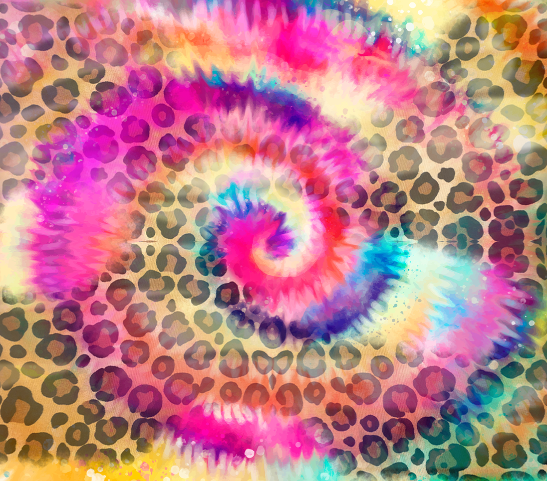 Sublimation Tumbler Wrap - Leopard Tie Dye - The Vinyl Haus Main image