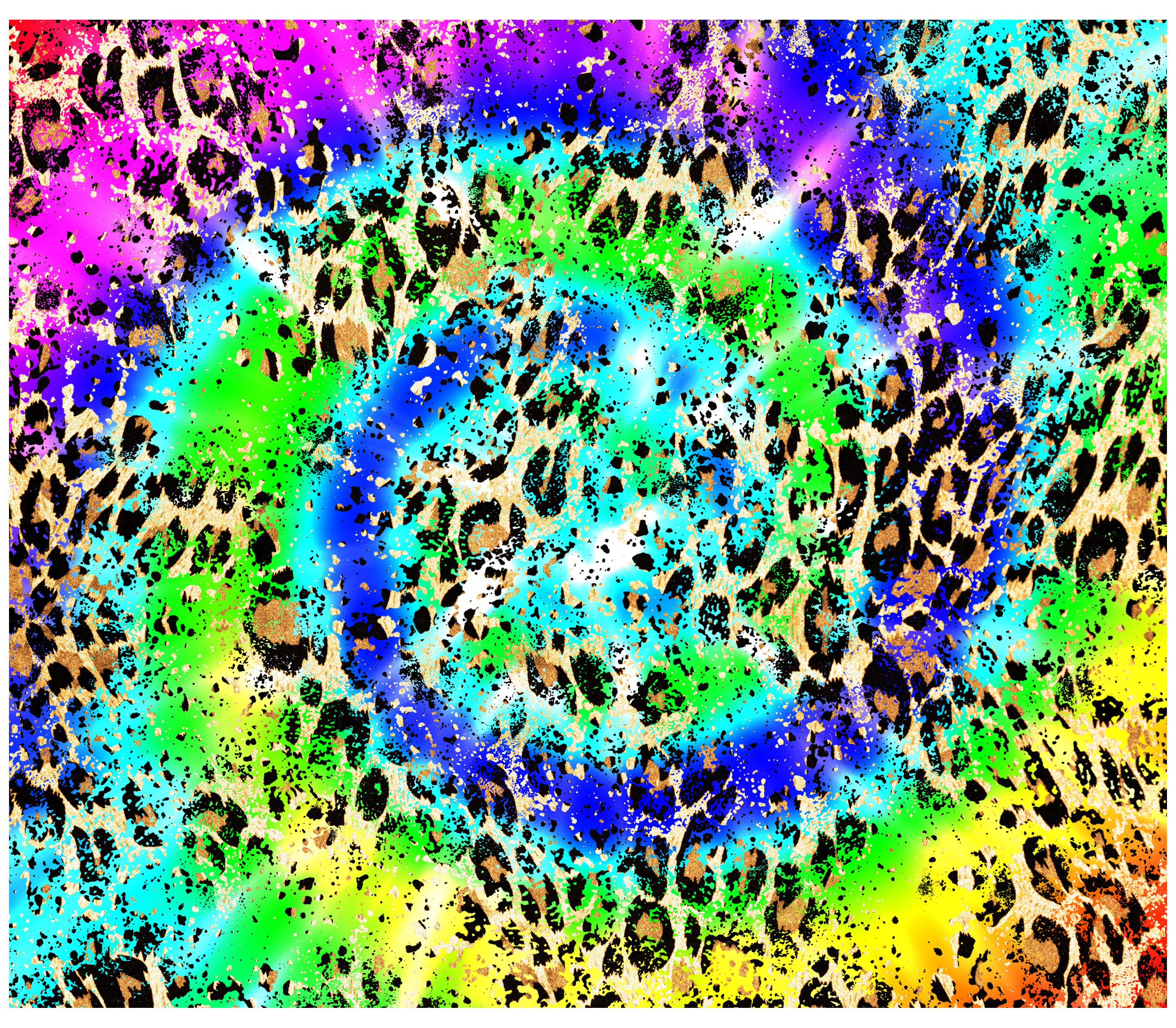 Sublimation Tumbler Wrap - Leopard Tie Dye - The Vinyl Haus Main image