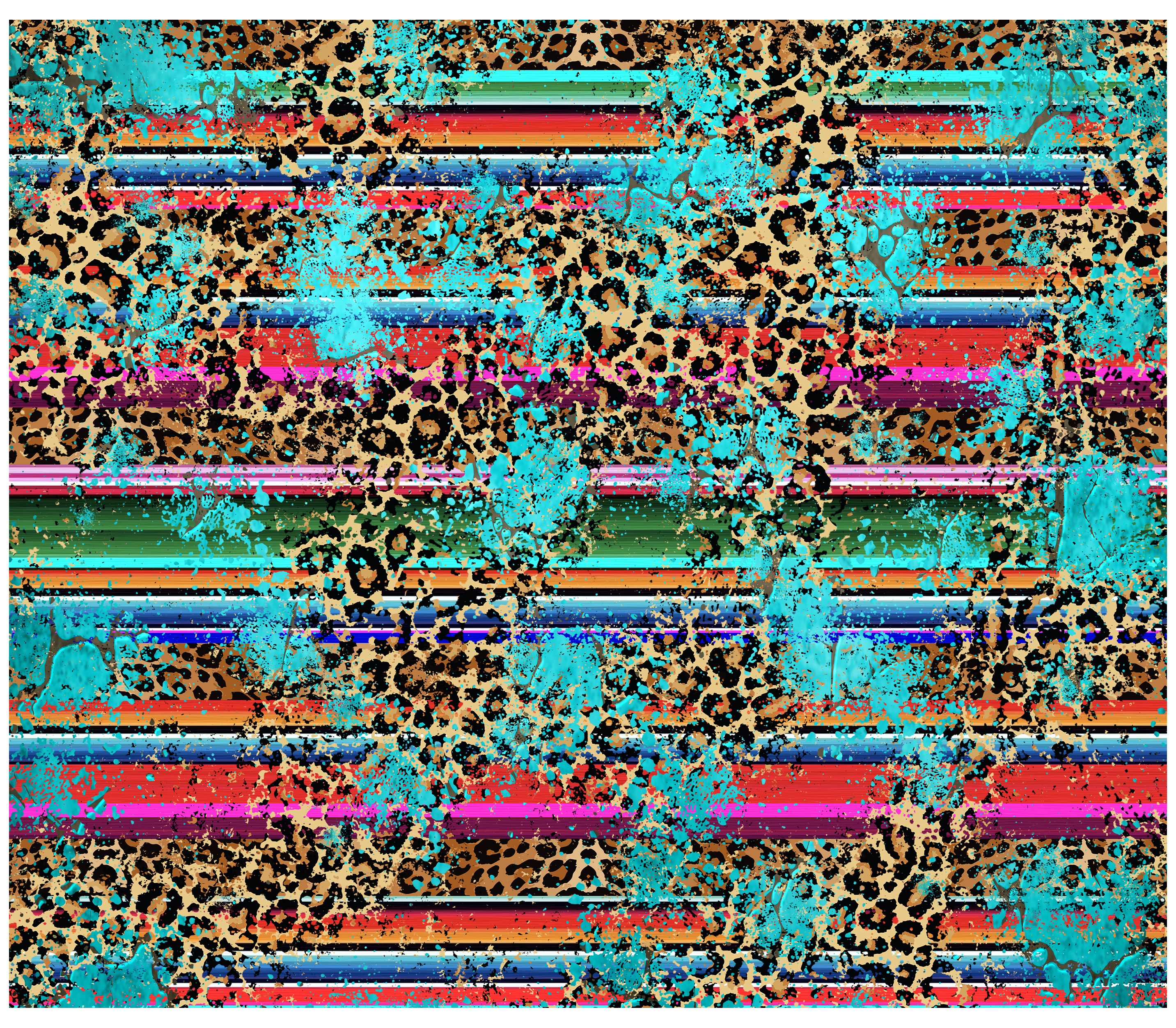 Sublimation Tumbler Wrap - Serape Leopard - The Vinyl Haus Main image