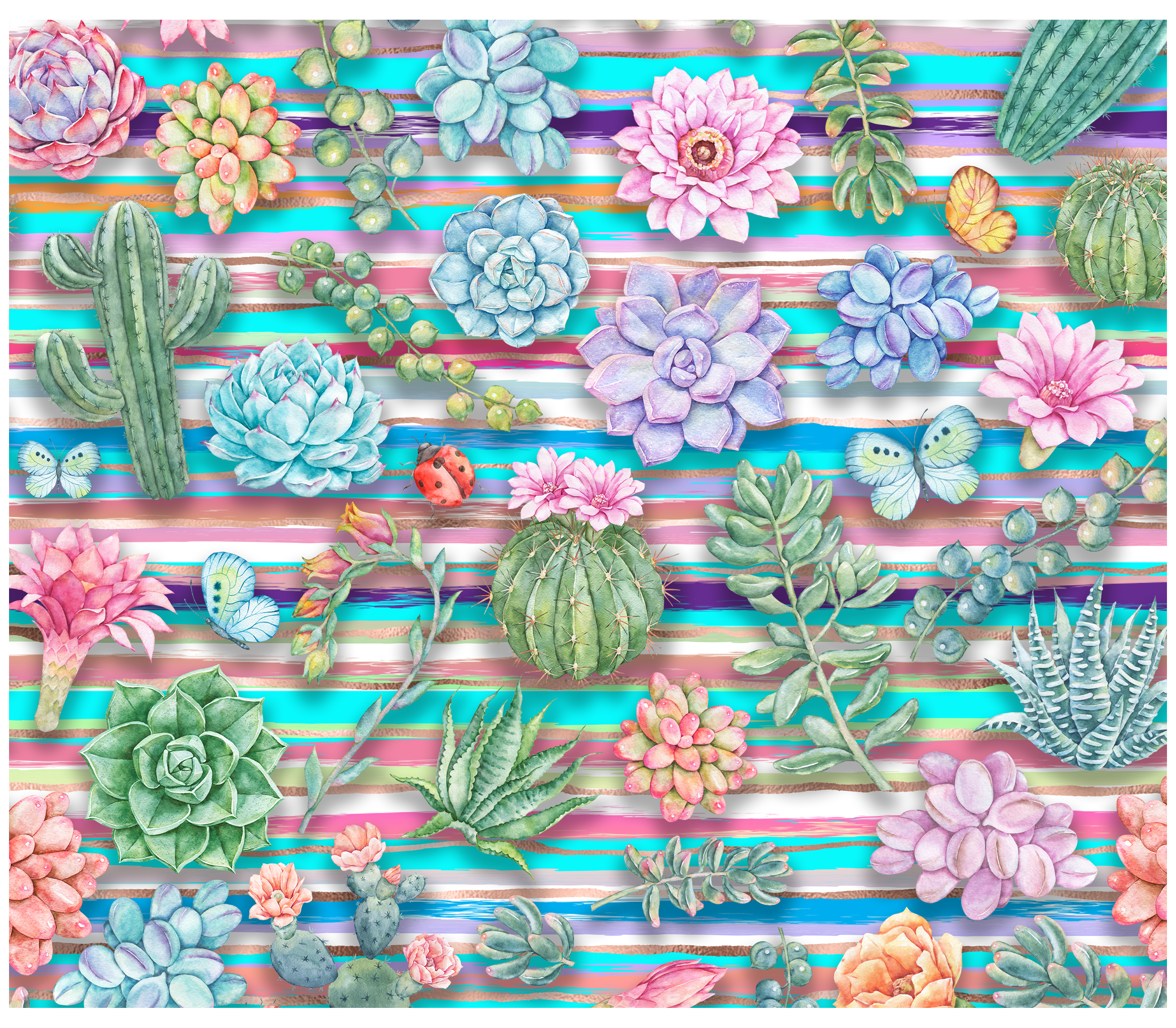 Sublimation Tumbler Wrap - Succulents 2 - The Vinyl Haus