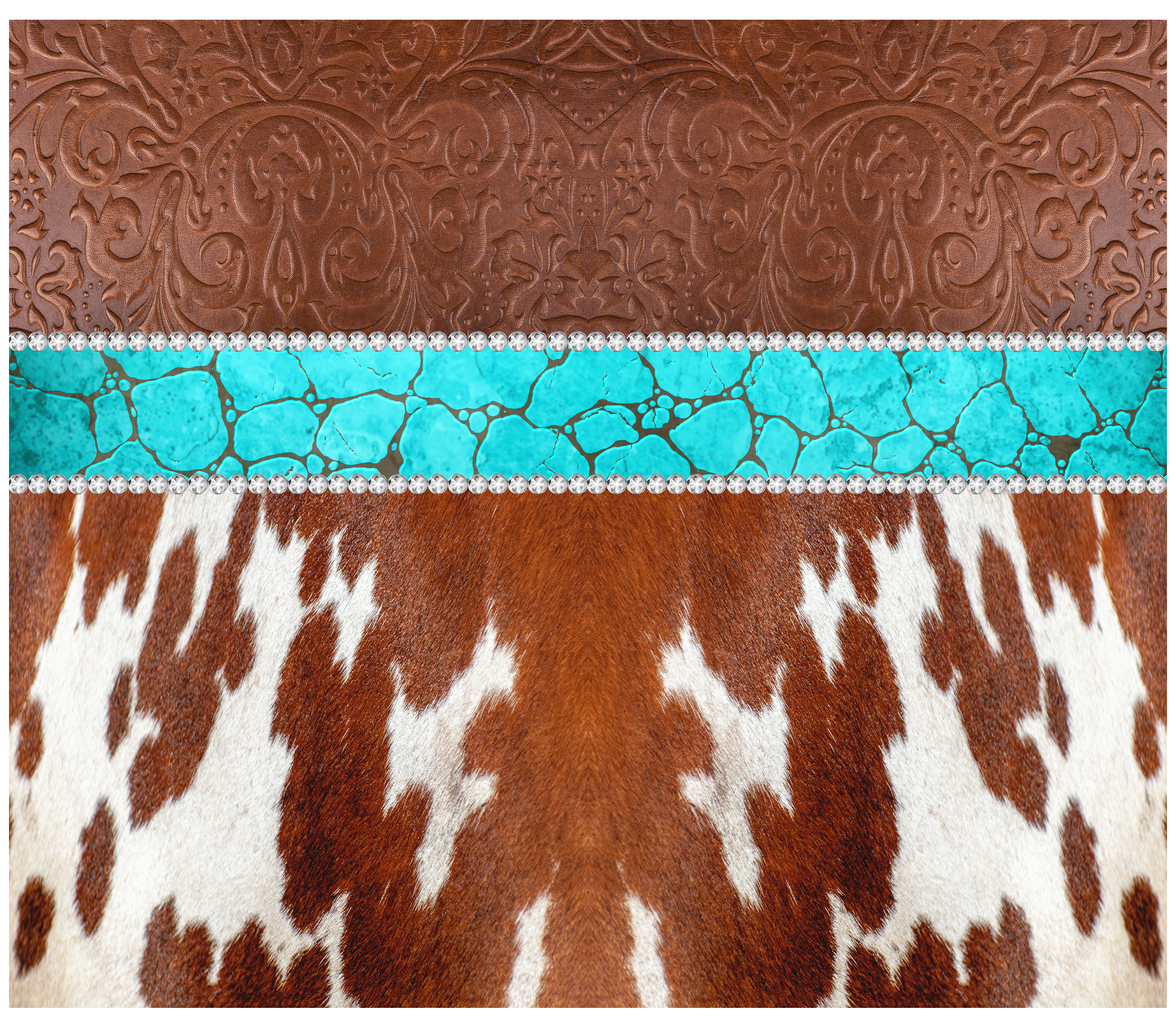 Sublimation Tumbler Wrap - Cow Hide and Leather - The Vinyl Haus Main image