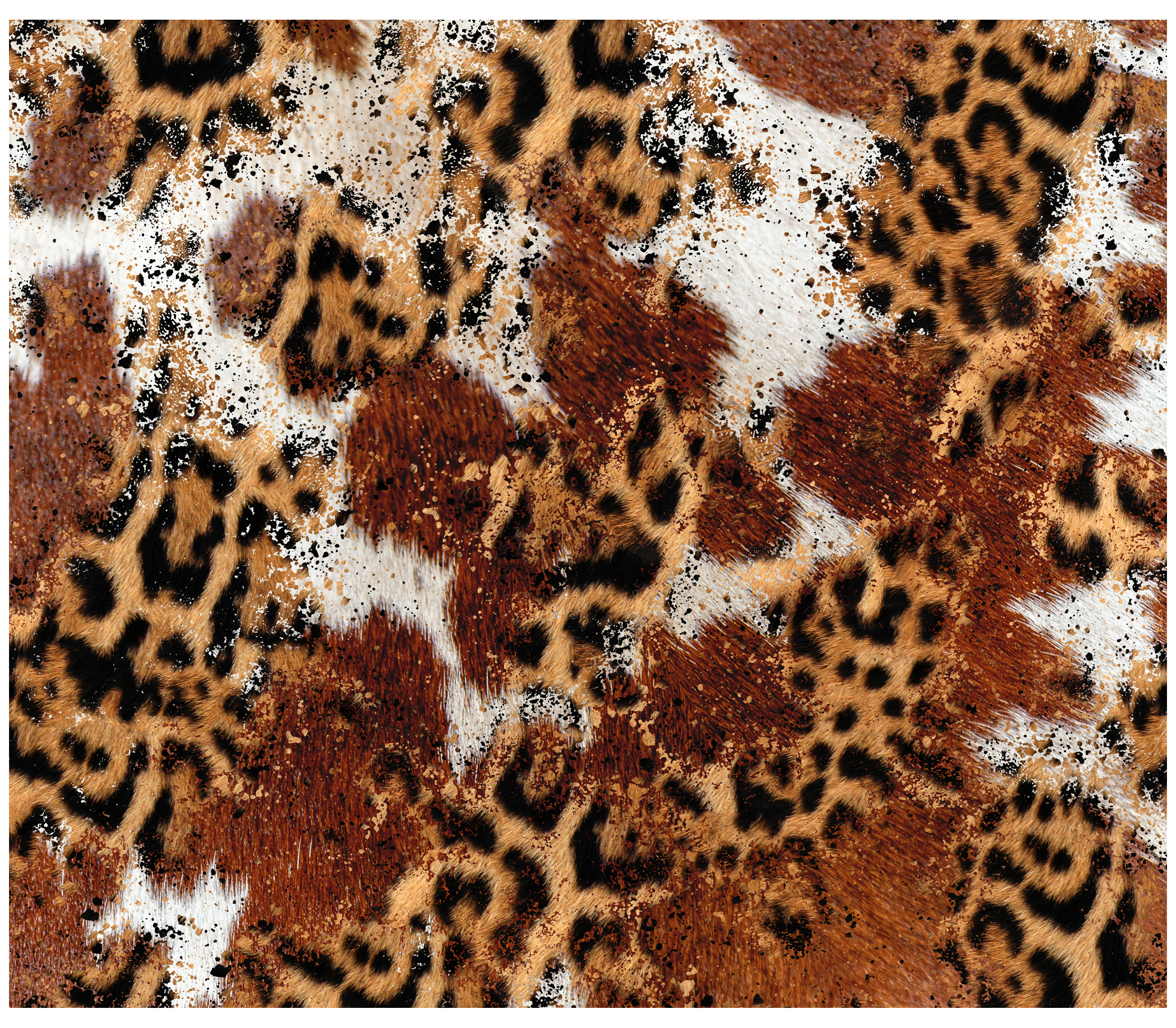 Sublimation Tumbler Wrap - Cow Hide and Leopard - The Vinyl Haus Main image
