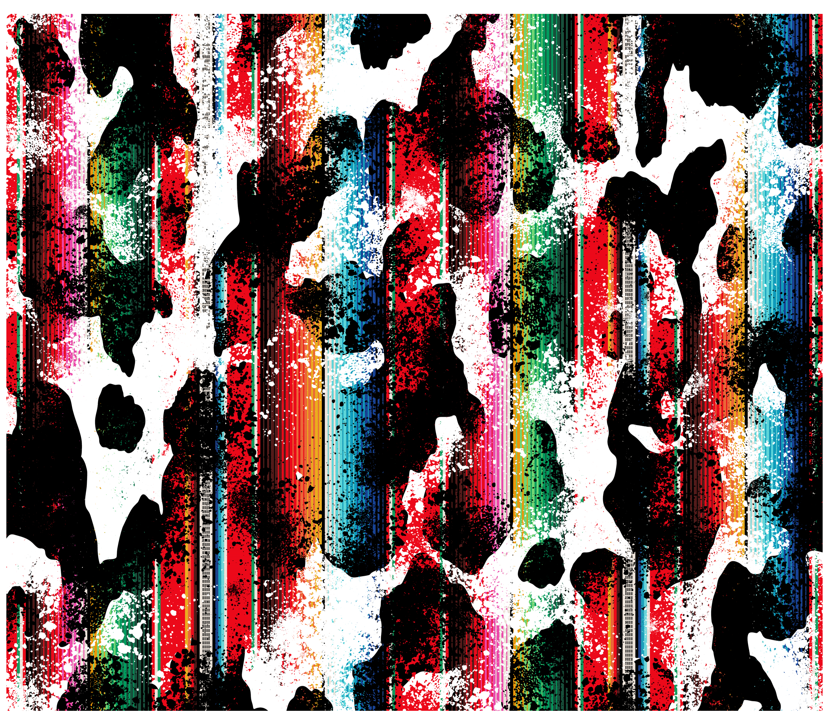 Sublimation Tumbler Wrap - Cow Print and Serape - The Vinyl Haus Main image