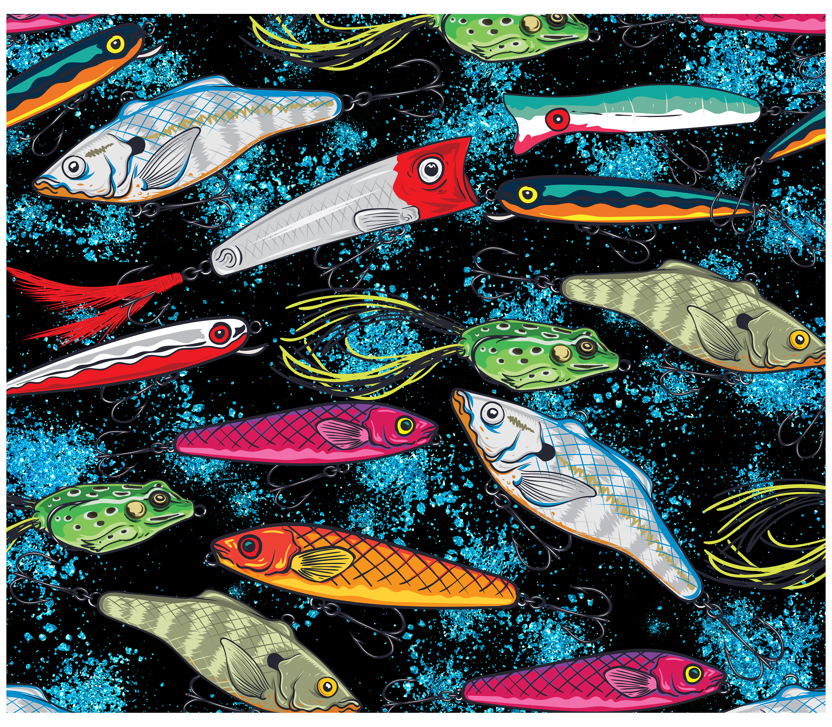 Sublimation Tumbler Wrap - Fishing Lures - The Vinyl Haus Main image