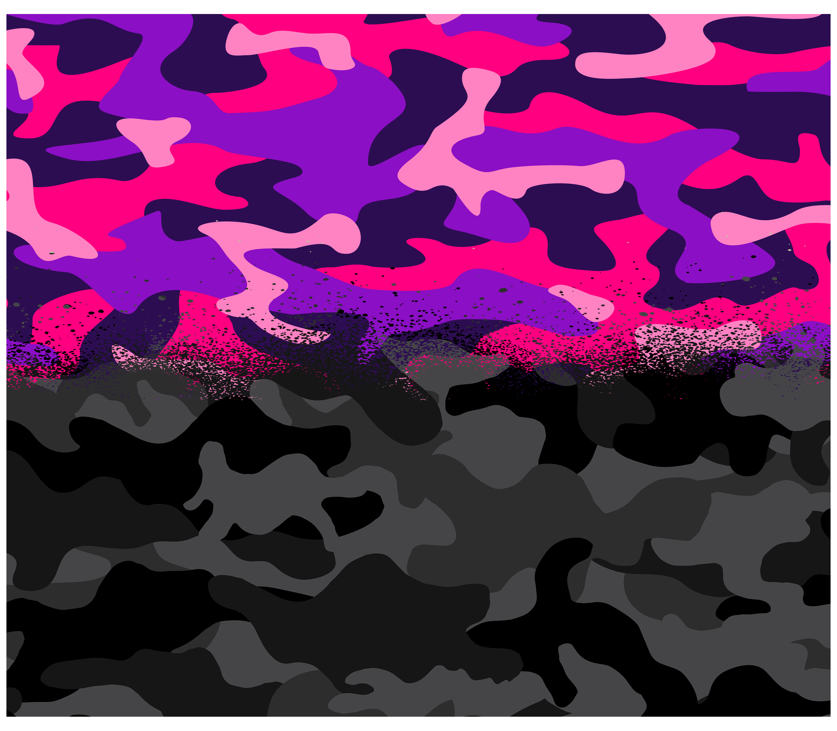 Sublimation Tumbler Wrap - Pink and Black Split Camo - The Vinyl Haus Main image
