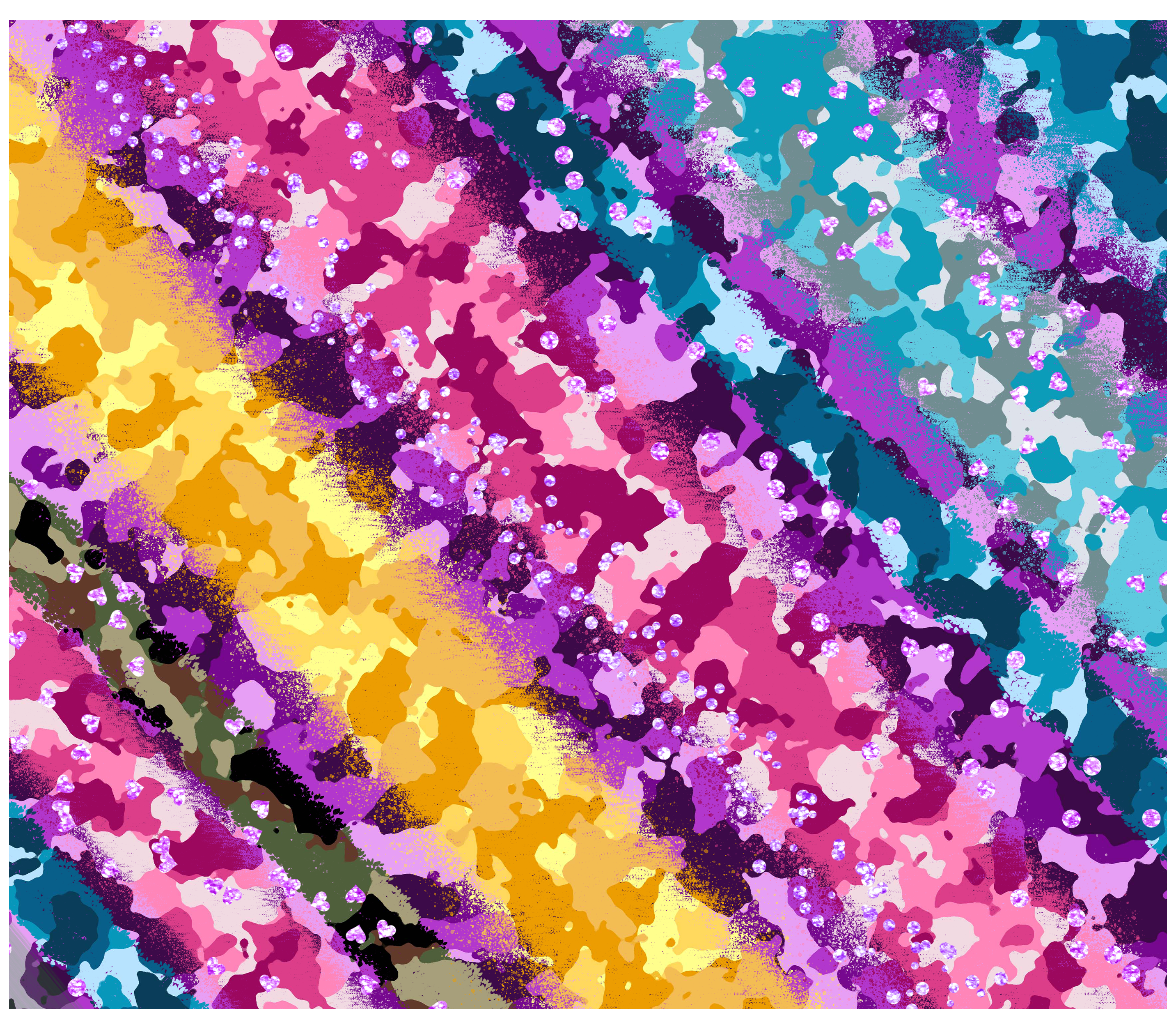 Sublimation Tumbler Wrap - Multicolor camo big stripes - The Vinyl Haus Main image
