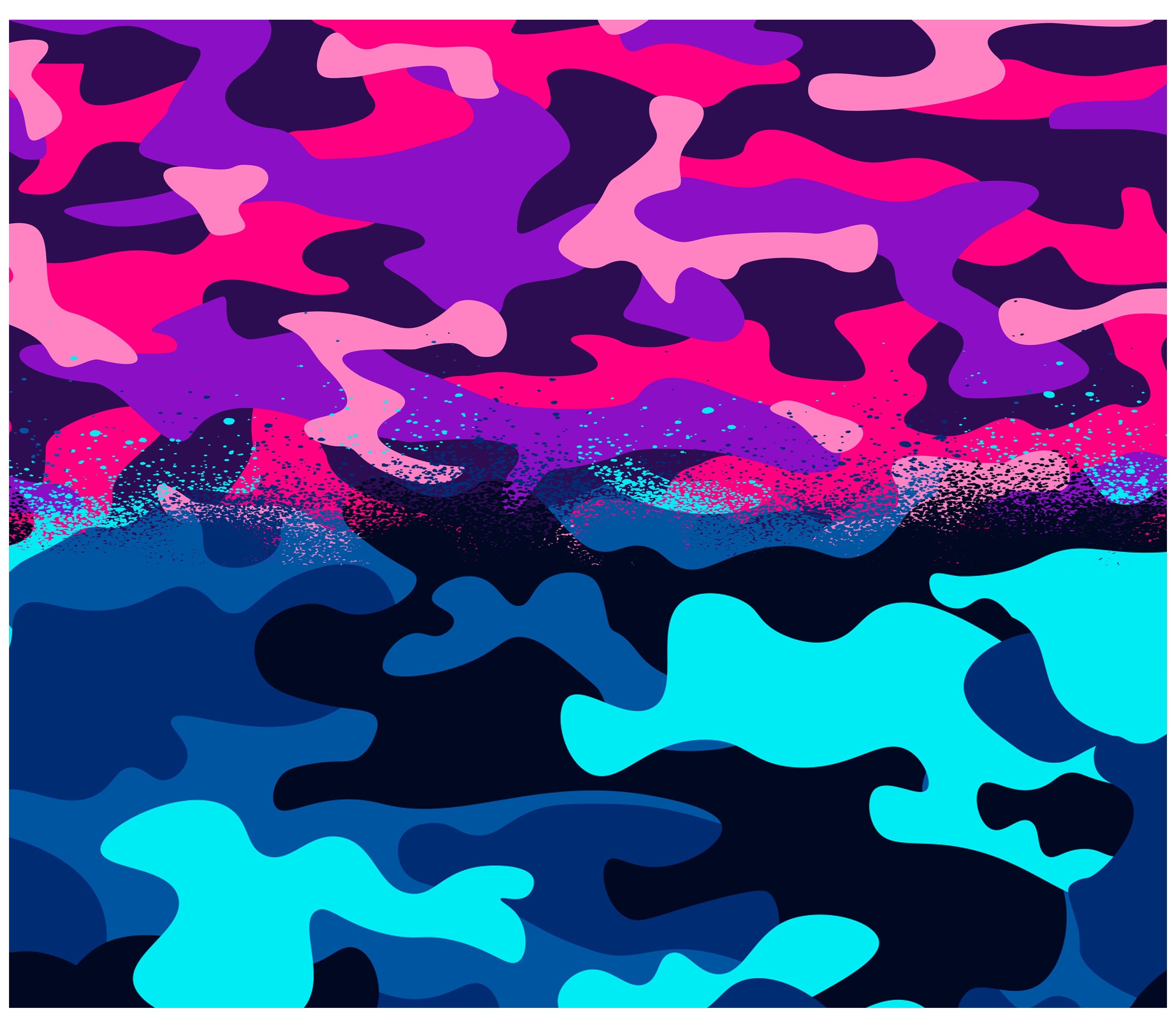 Sublimation Tumbler Wrap - Pink and Blue Split Camo - The Vinyl Haus Main image