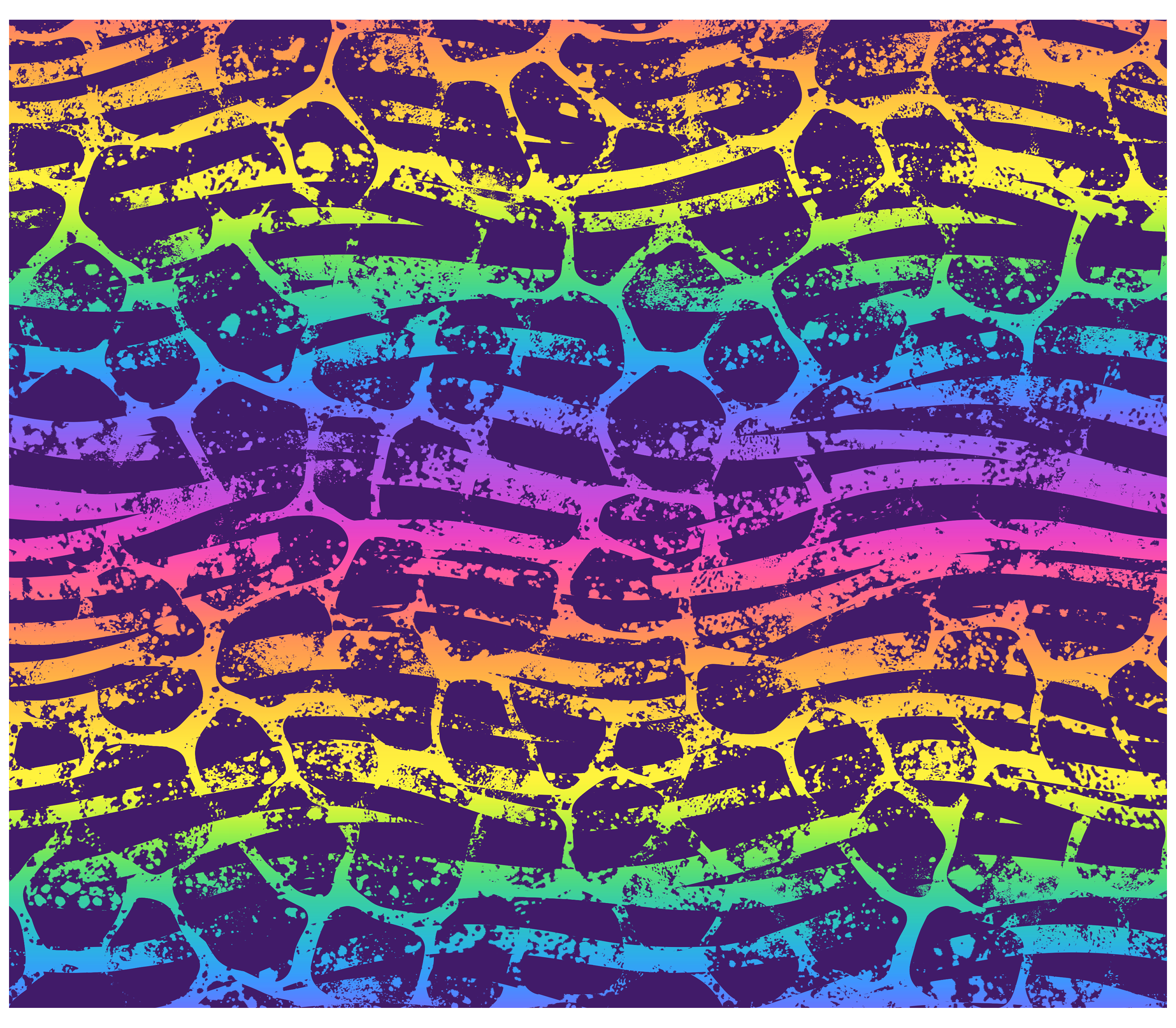 Sublimation Tumbler Wrap - Neon Rainbow Animal Print - The Vinyl Haus Main image