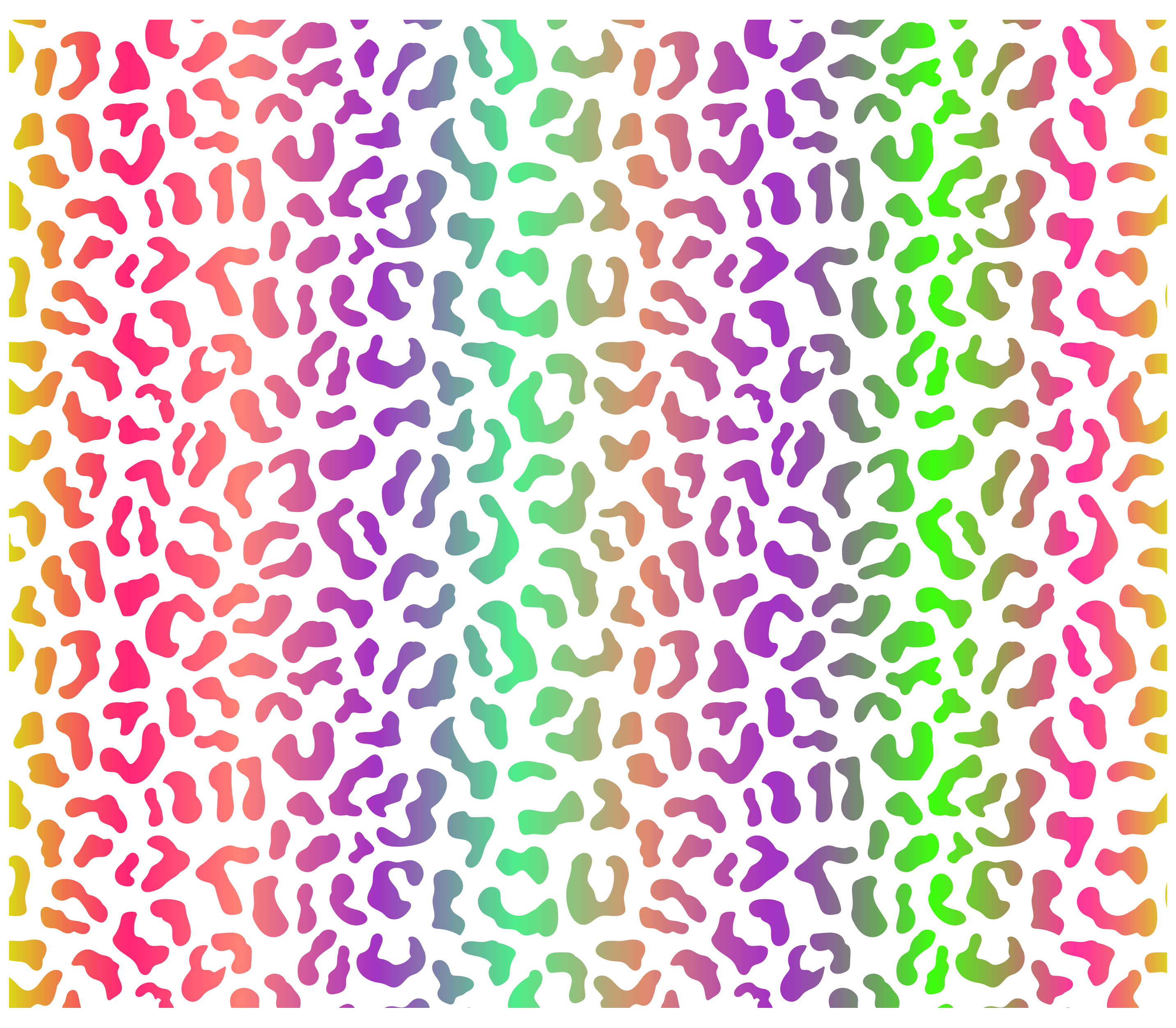 Sublimation Tumbler Wrap - Neon Rainbow Cheetah Stripes White Background - The Vinyl Haus Main image