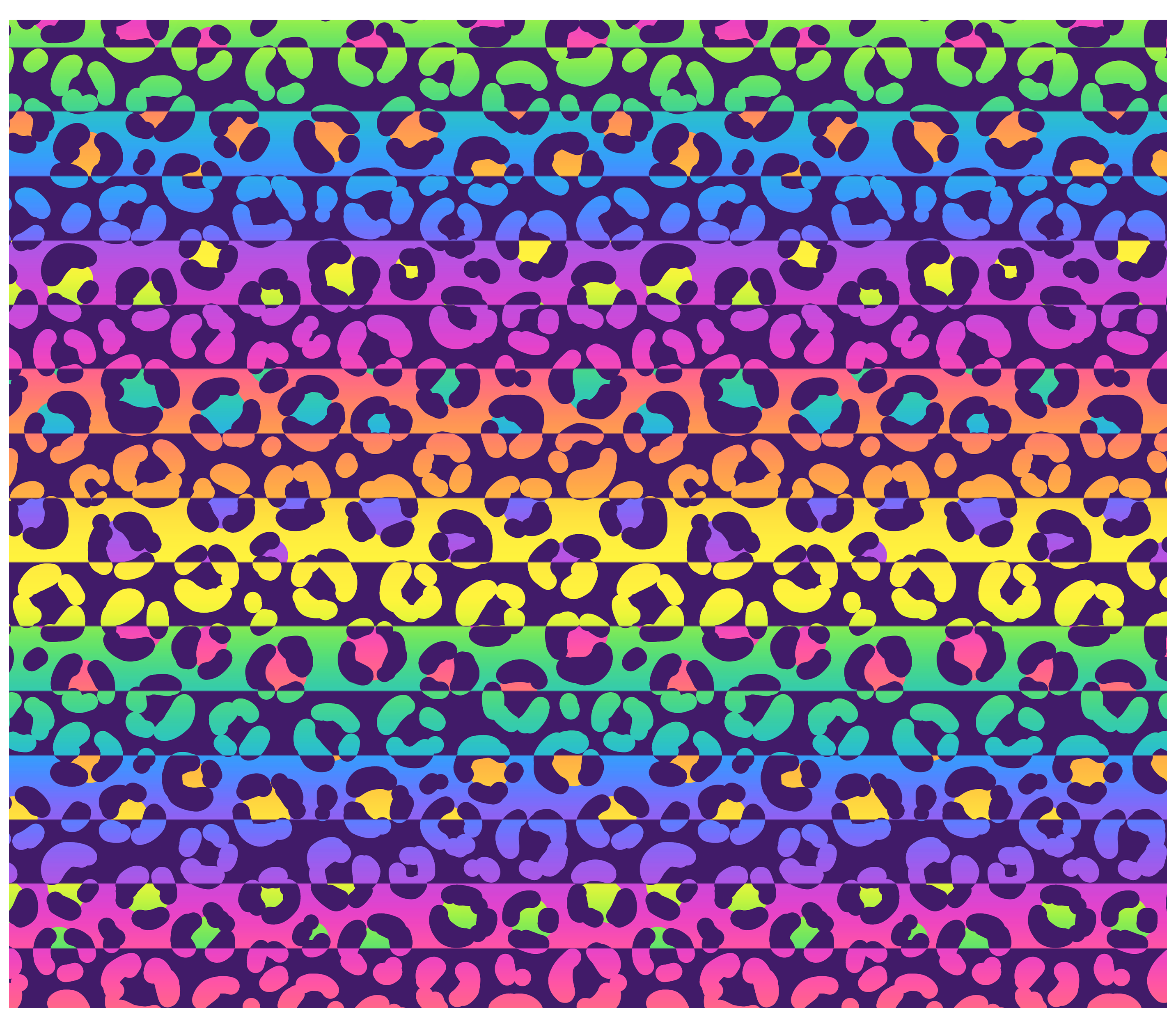 Sublimation Tumbler Wrap - Neon Rainbow Animal Print - The Vinyl Haus Main image