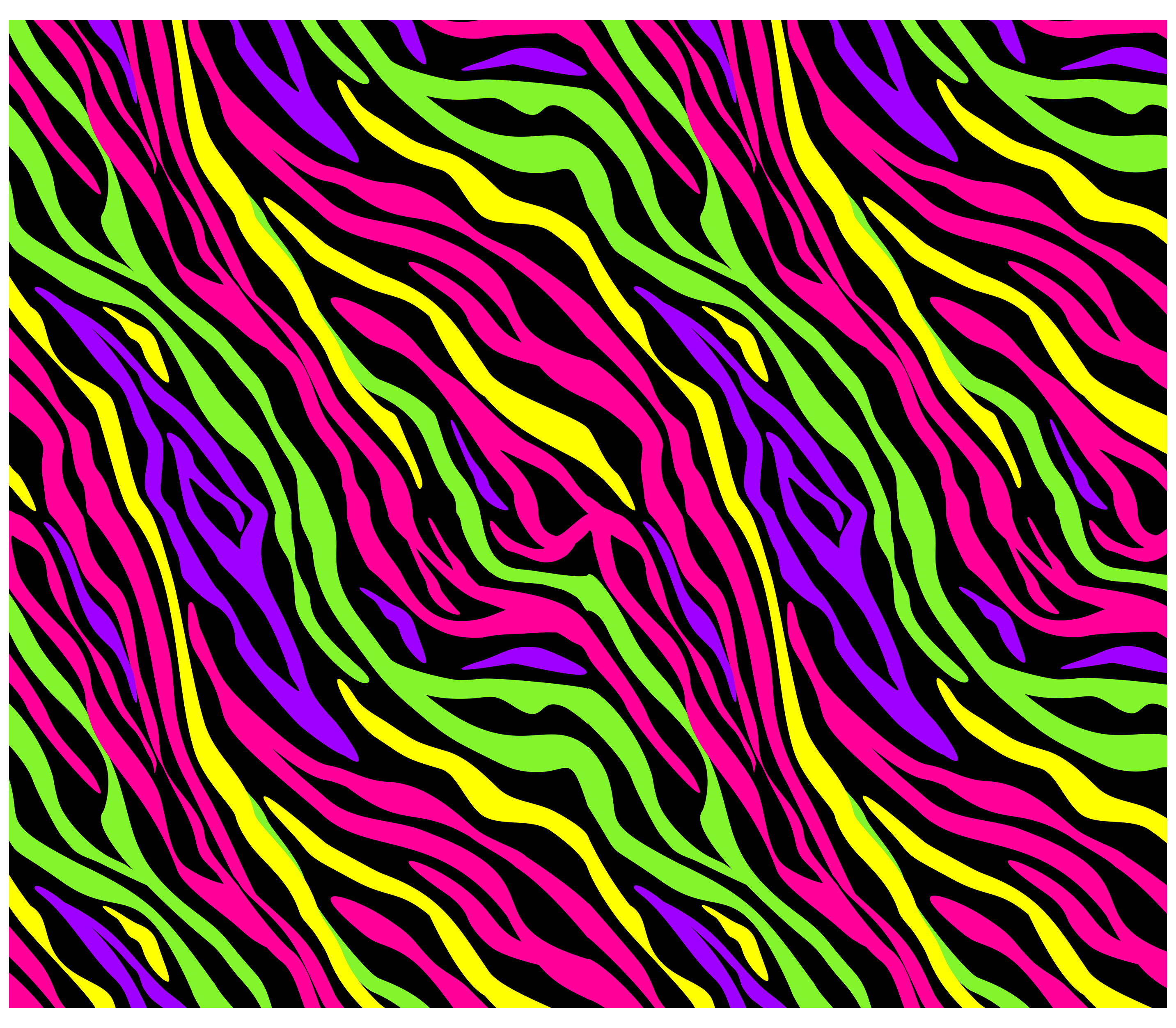 Sublimation Tumbler Wrap - Neon Rainbow Zebra - The Vinyl Haus Main image