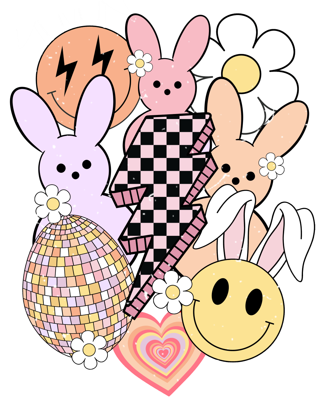 HTV Prints - Easter Bunny Lightning Bolt - The Vinyl Haus Main image