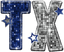 HTV Prints - Sequin TX Blue and Silver