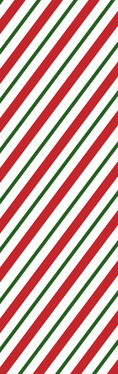 Red and Green Candy Cane Striped Pen Wrap 1.5 x 4.75 - The Vinyl Haus