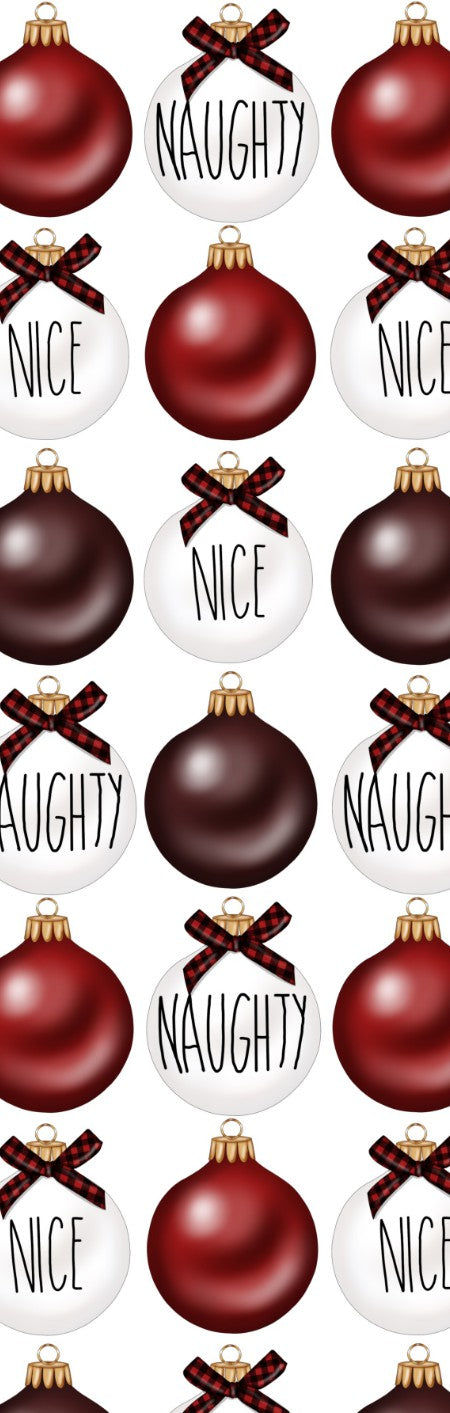 Naughty and Nice Ornaments Pen Wrap 1.5 x 4.75 - The Vinyl Haus Main image