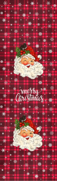 Santa on Buffalo Plaid Pen Wrap 1.5 x 4.75 - The Vinyl Haus